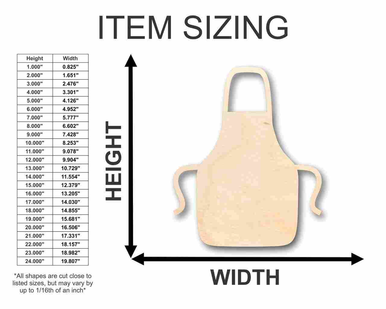 Unfinished Wood Apron Shape - Craft - up to 46" DIY - Image 2