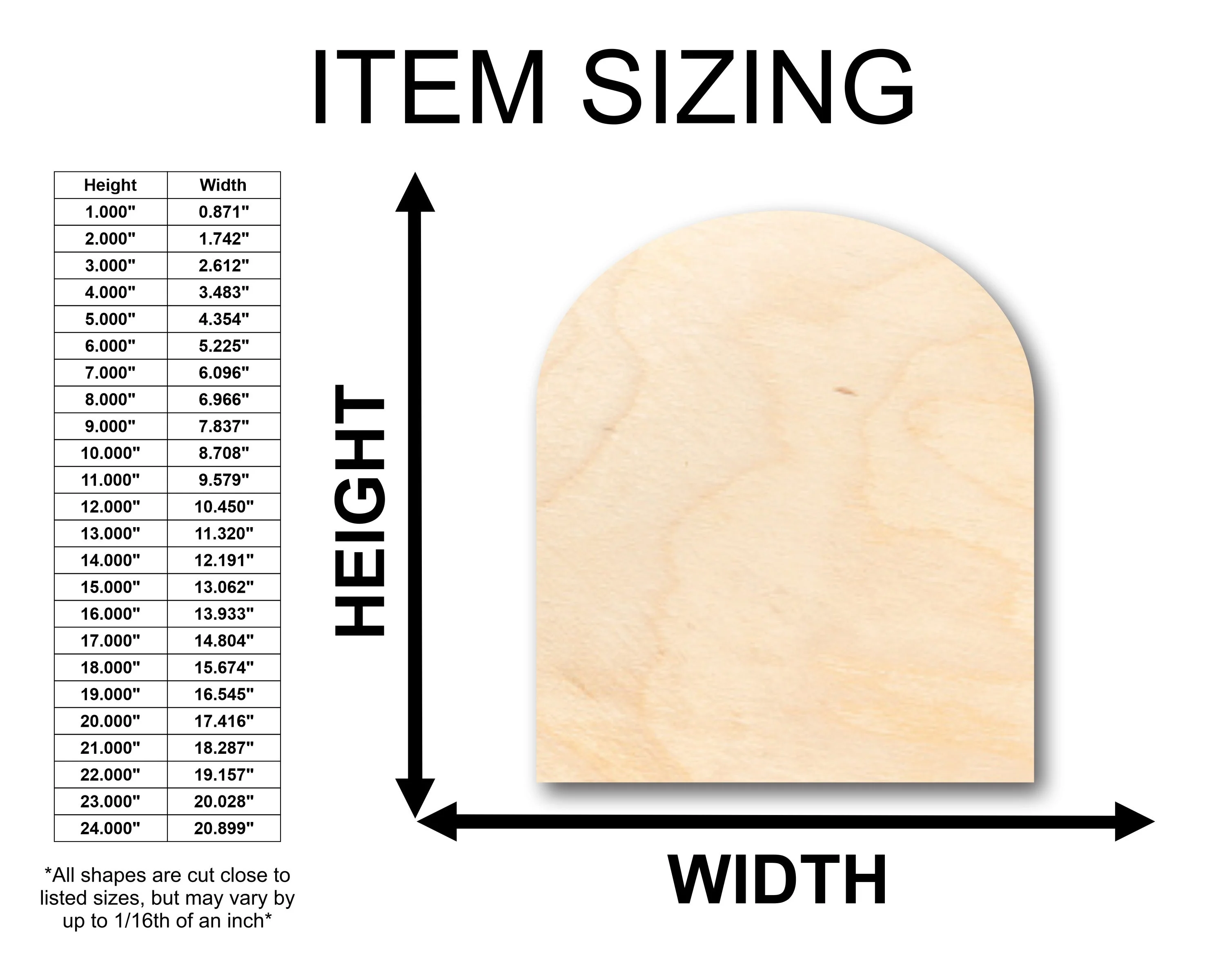 Unfinished Wood Arch Shape - Craft - up to 46" DIY - Image 2