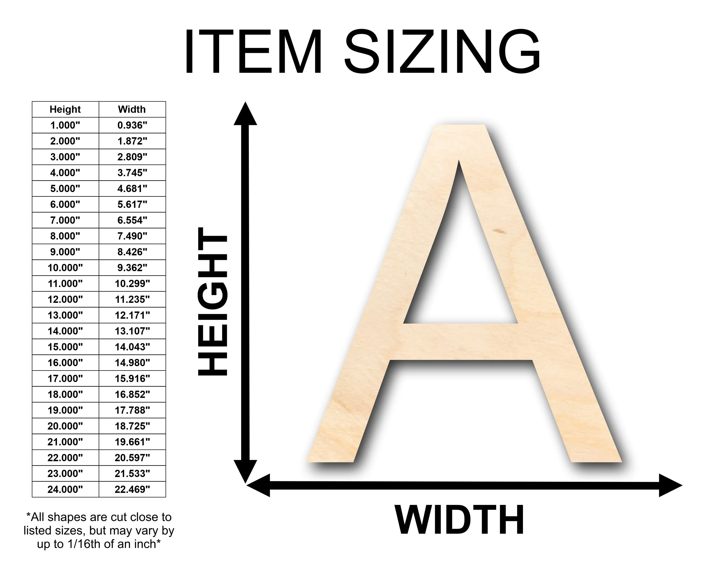 Unfinished Wood Arial Letter A Shape - Craft - up to 46" DIY - Image 2