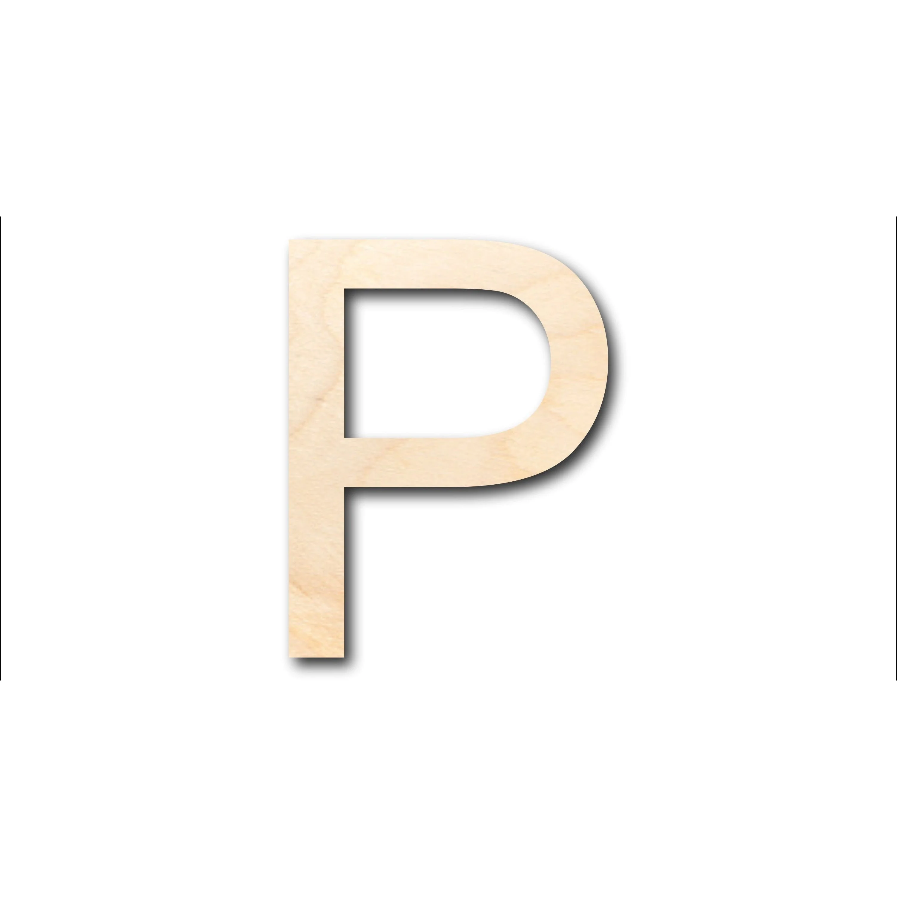 Unfinished Wood Arial Letter P Shape - Craft - up to 46" DIY