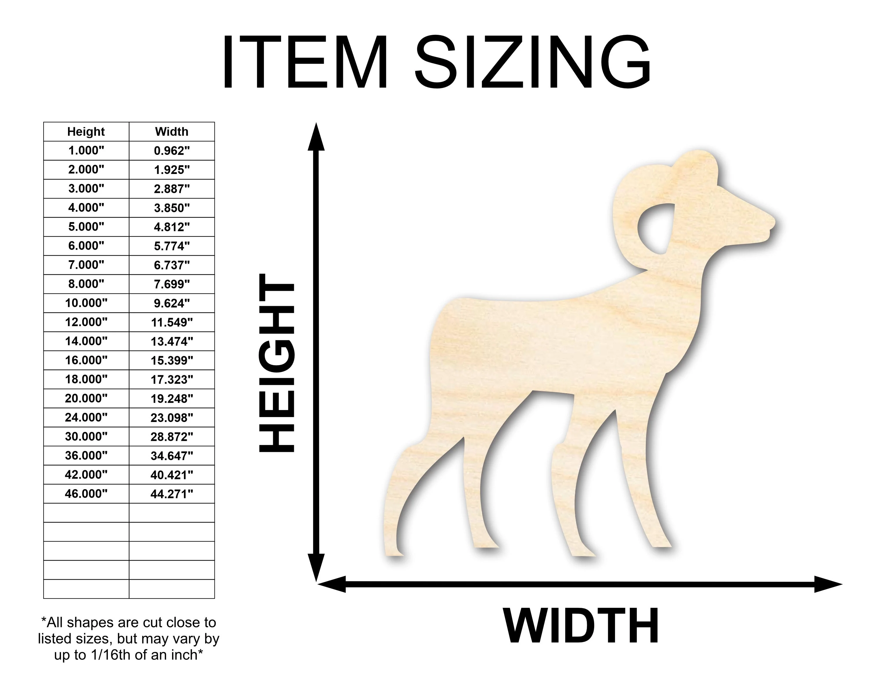 Unfinished Wood Aries Ram Shape - Zodiac Craft - up to 46" - Image 2