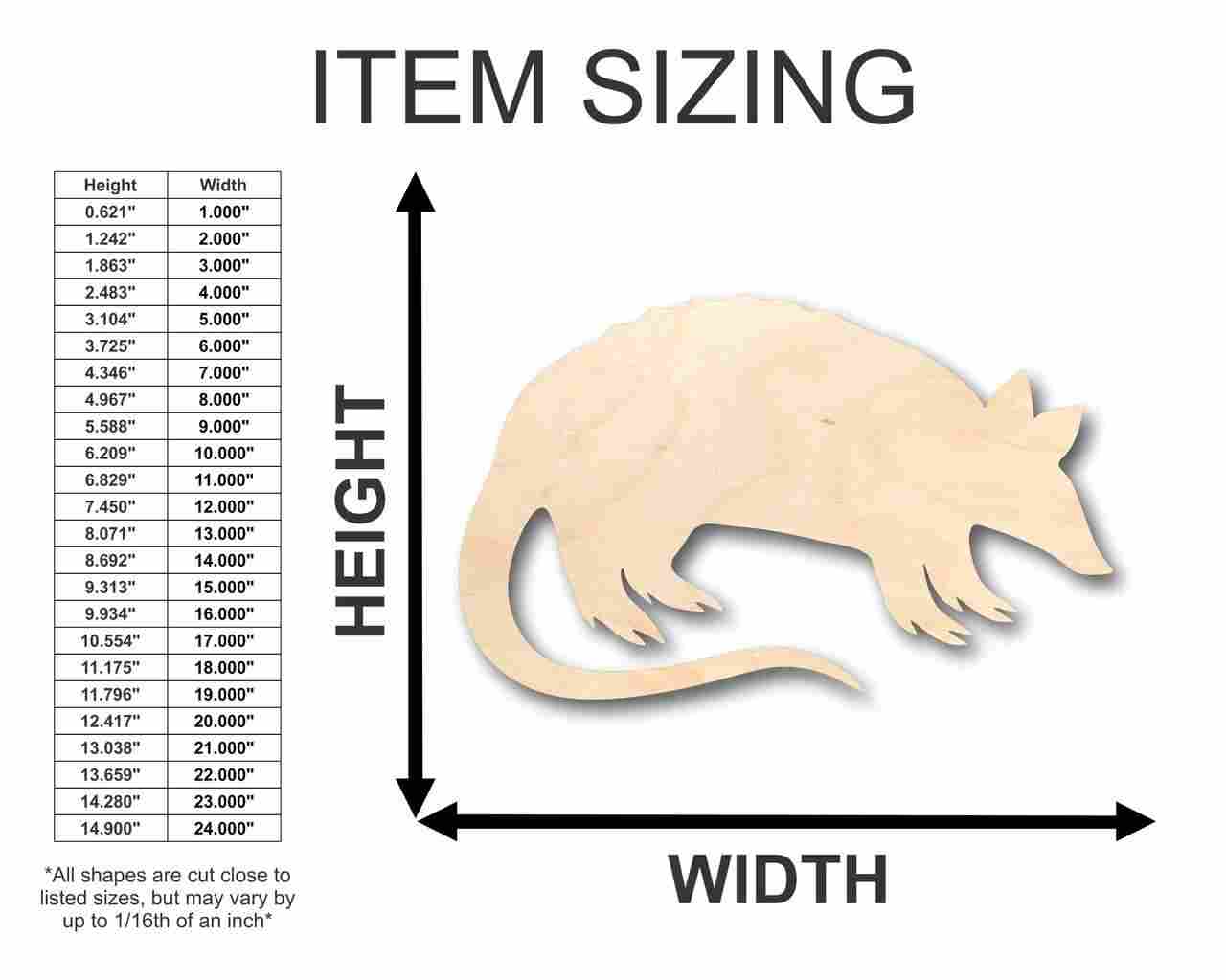Unfinished Wood Armadillo Shape - Animal - Craft - up to 46" DIY - Image 2