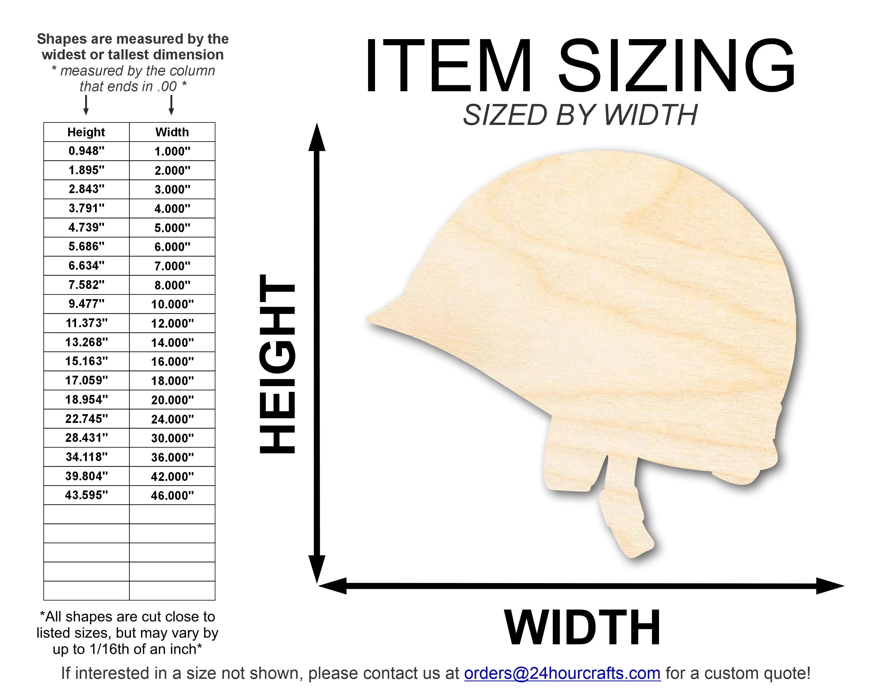 Unfinished Wood Army Helmet Shape | DIY Craft Cutout | up to 46" DIY - Image 2