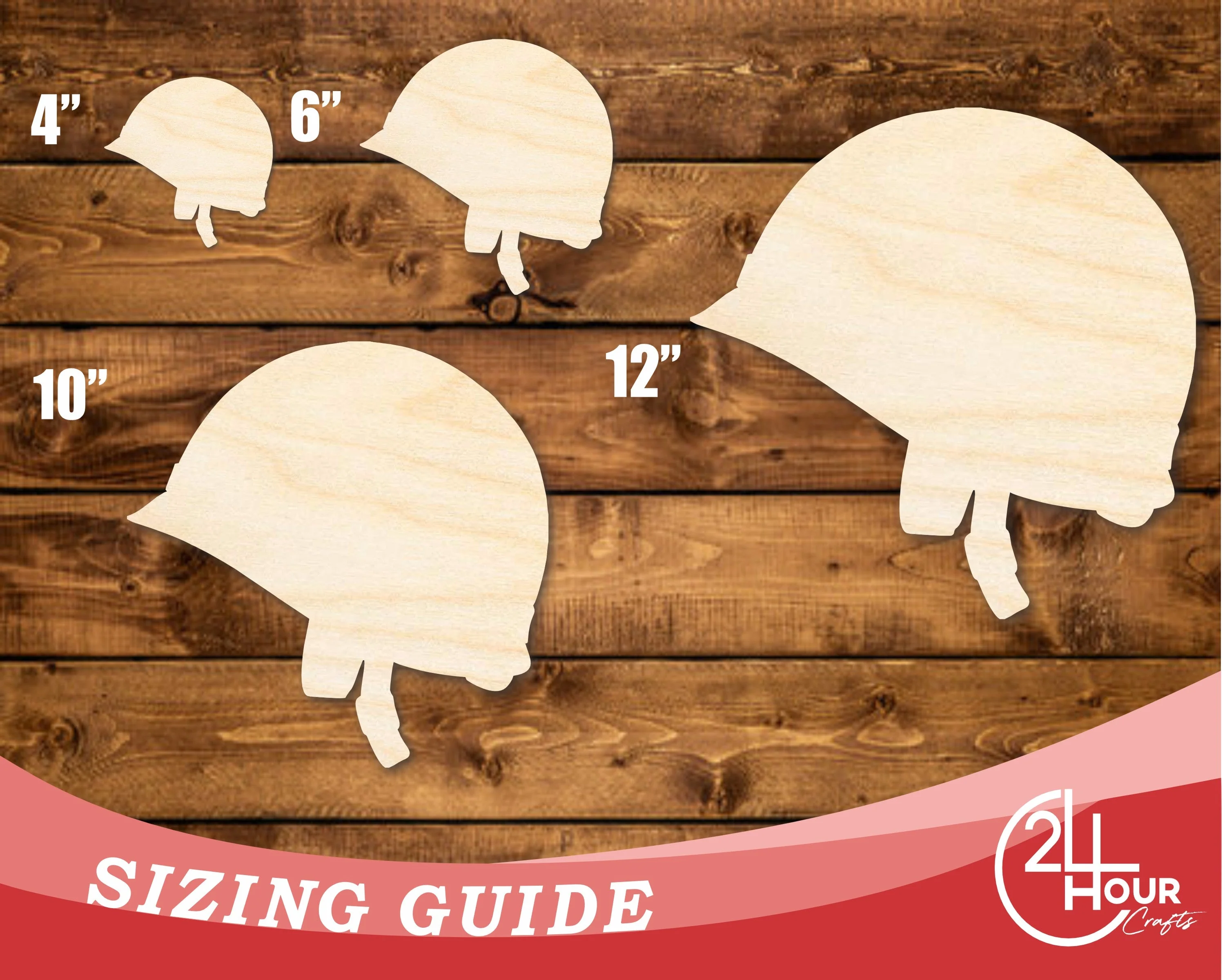 Unfinished Wood Army Helmet Shape | DIY Craft Cutout | up to 46" DIY - Image 3