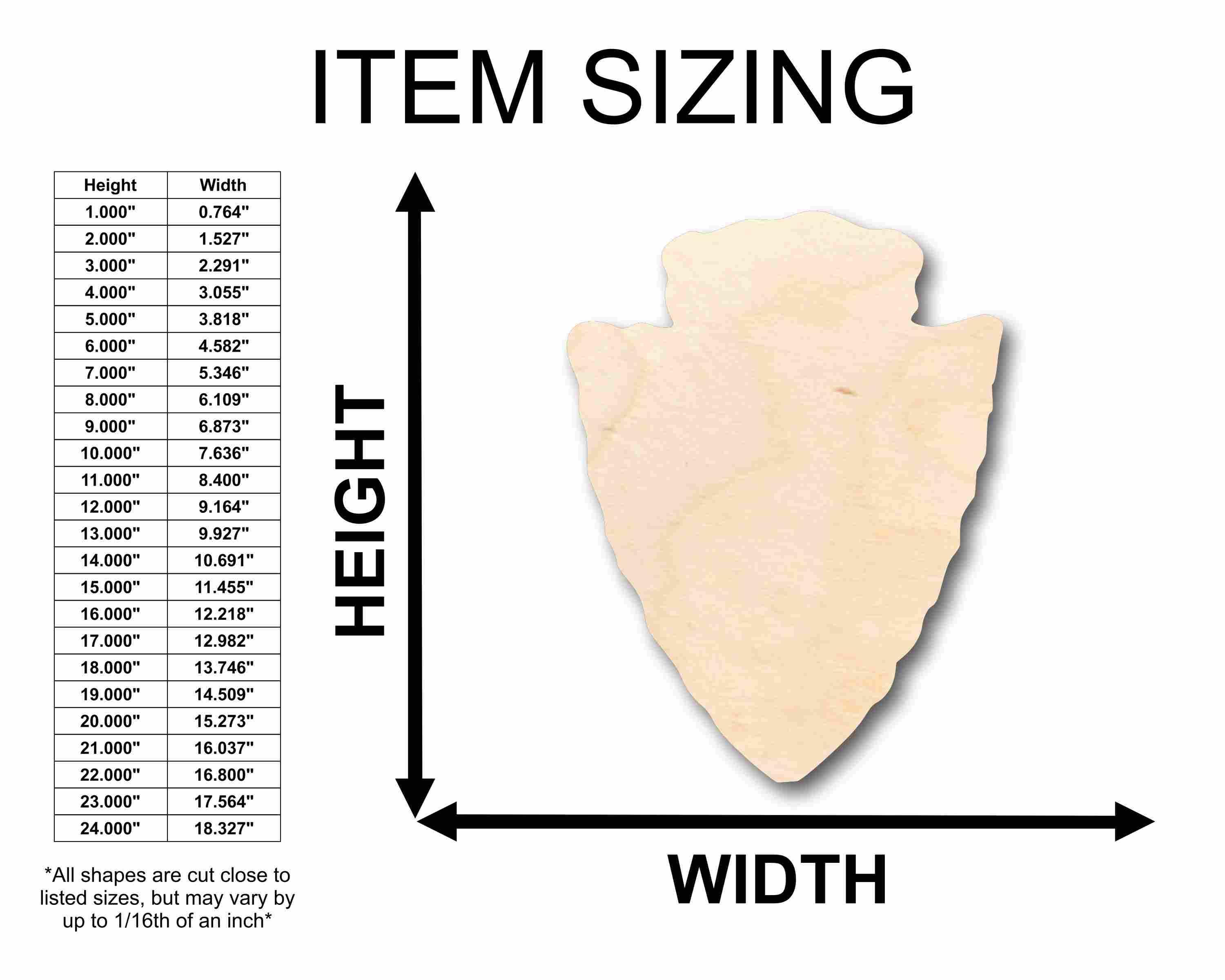 Unfinished Wood Arrow Head Silhouette - Craft- up to 46" DIY - Image 2