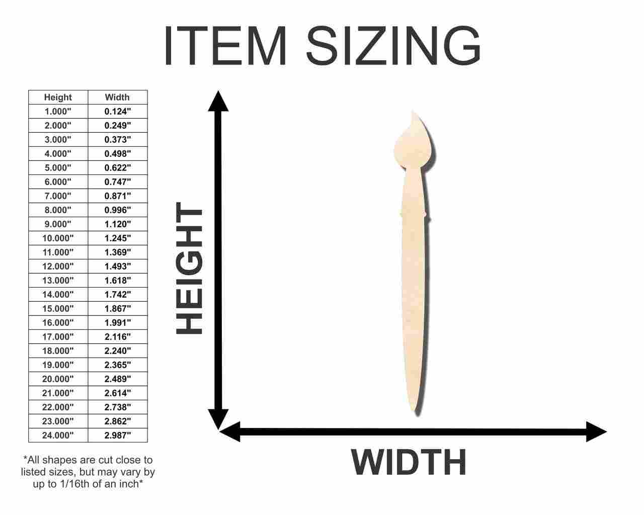 Unfinished Wood Artist Paint Brush Shape - Craft - up to 46" DIY - Image 2