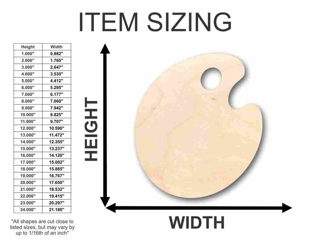 Unfinished Wood Artist Paint Palette Shape - Craft - up to 46" DIY - Image 2