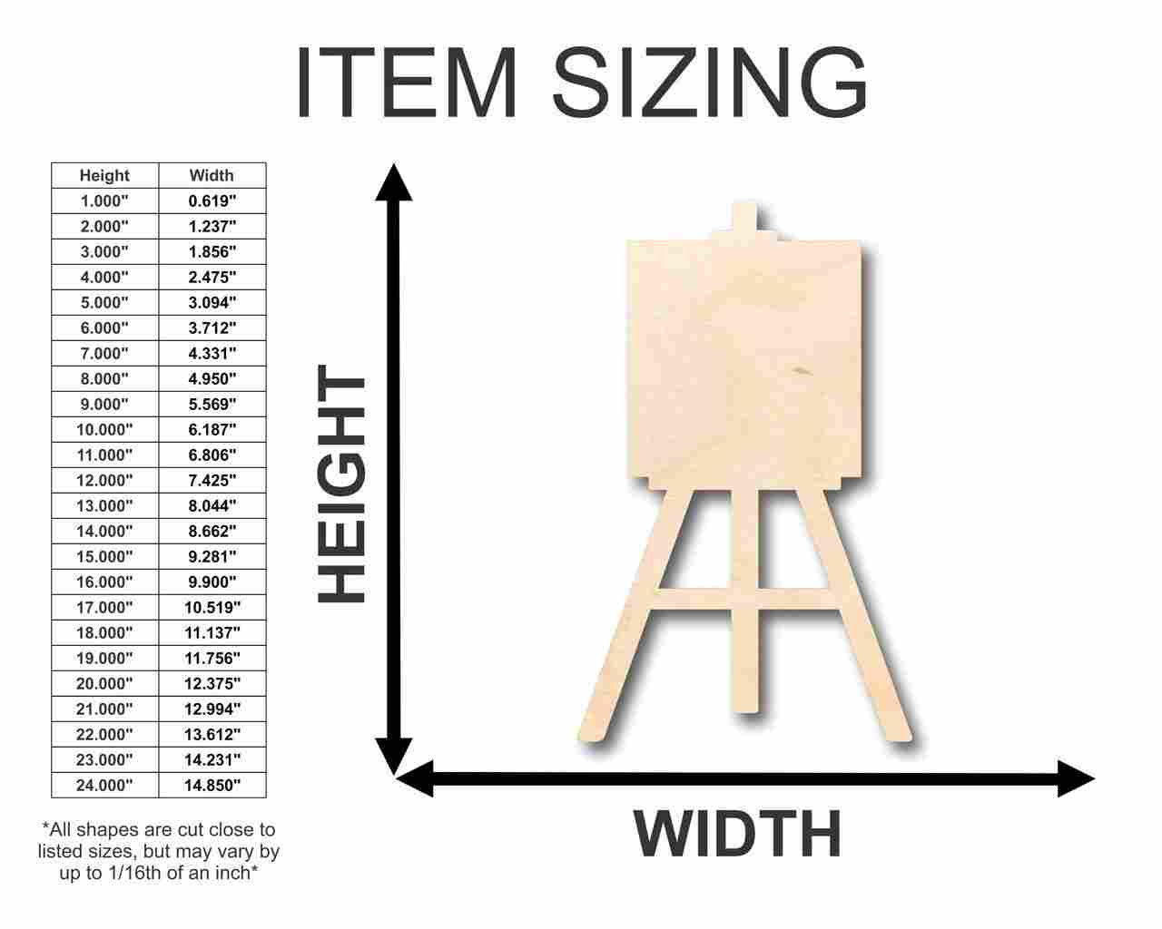 Unfinished Wood Artist Painting Easel Shape - Craft - up to 46" DIY - Image 2