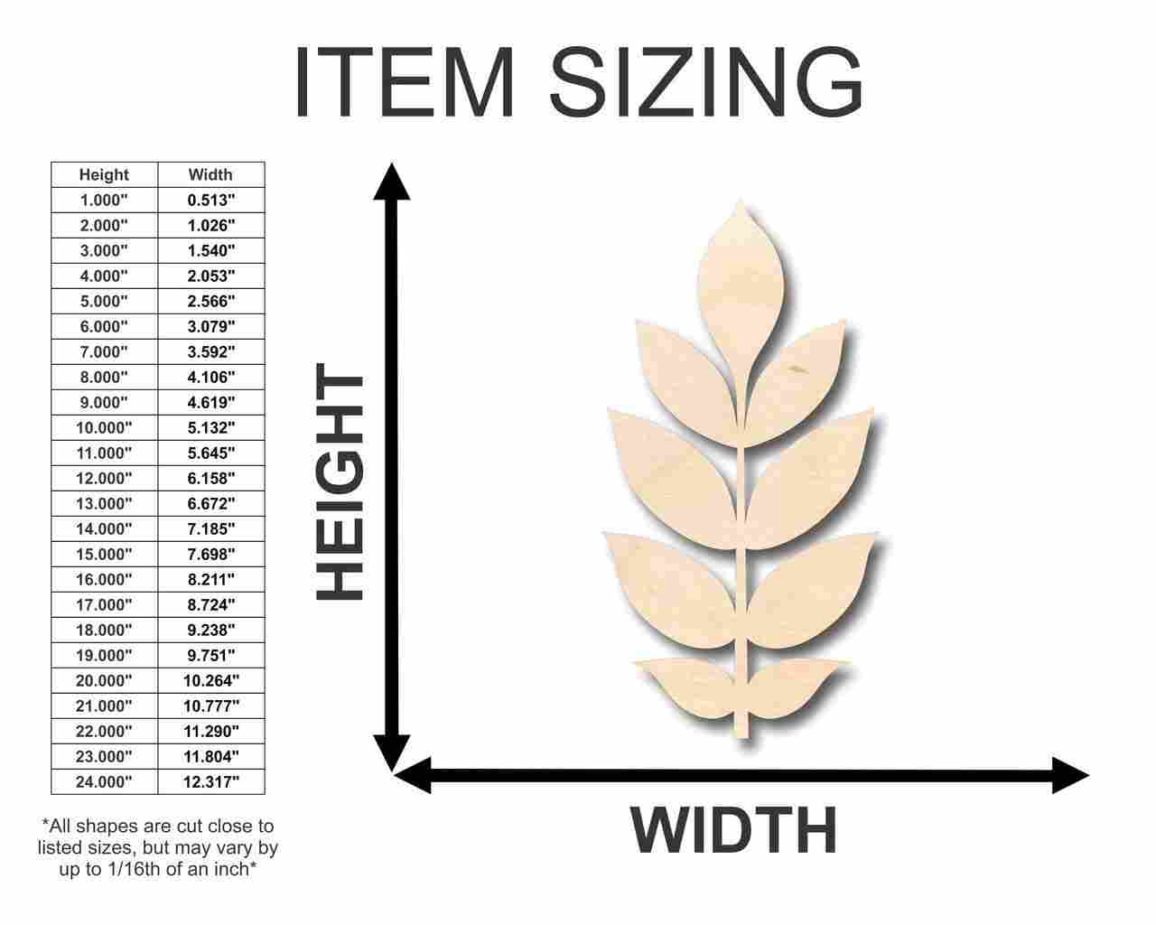 Unfinished Wood Ash Leaf Shape - Craft - up to 46" DIY - Image 2