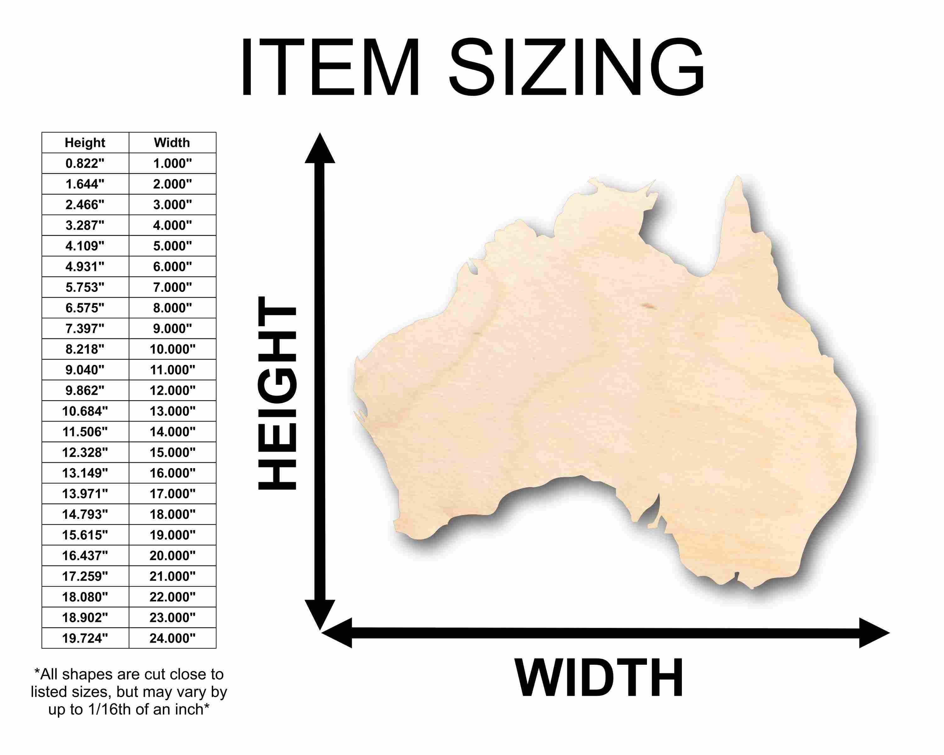Unfinished Wood Australia Silhouette - Craft- up to 46" DIY - Image 2