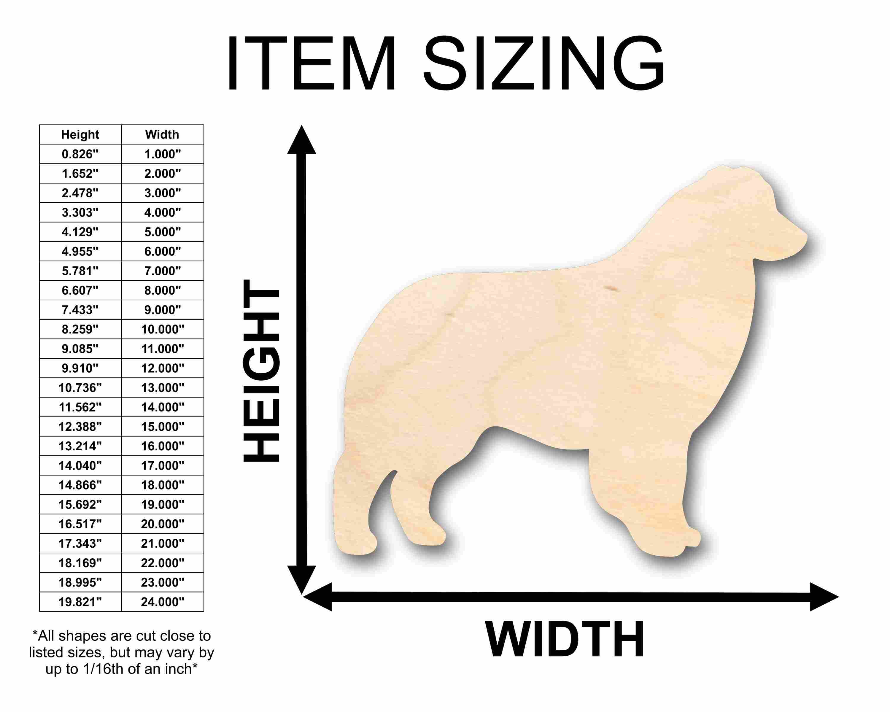 Unfinished Wood Australian Shepard Dog Silhouette - Craft- up to 46" DIY - Image 2