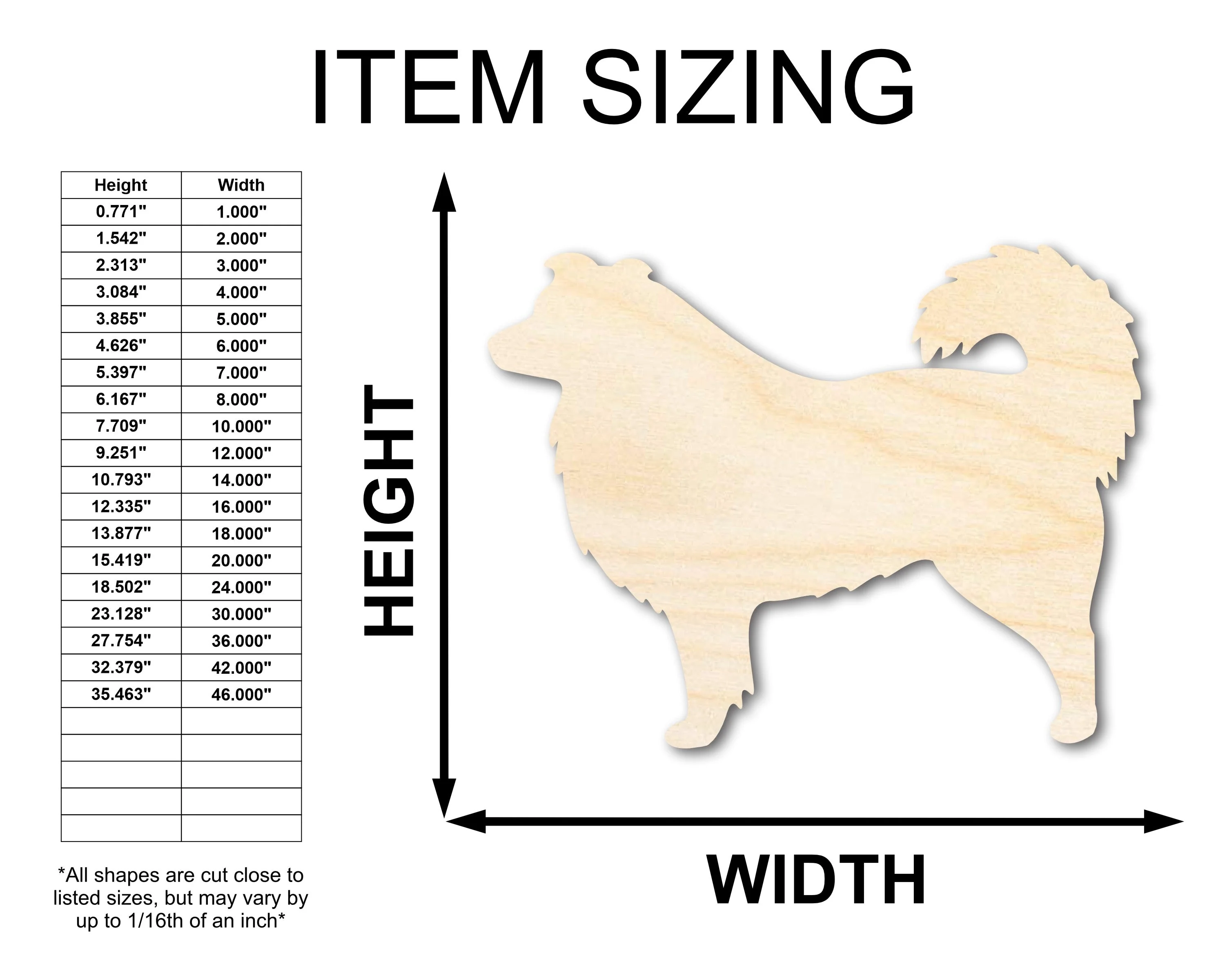 Unfinished Wood Australian Shepherd Dog Shape - Dog Craft - up to 46" DIY - Image 2