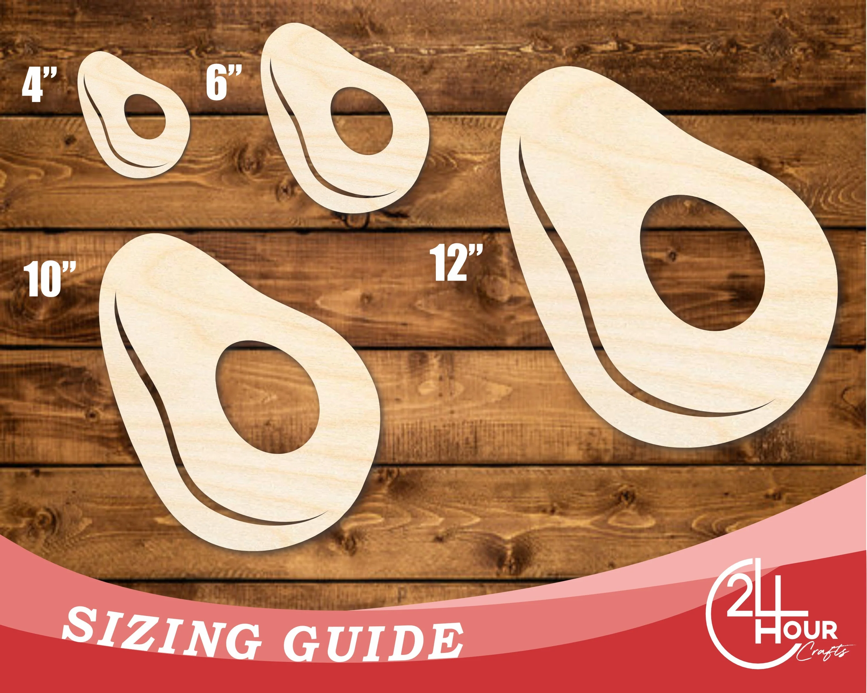 Unfinished Wood Avocado Shape | DIY Craft Cutout | up to 46" DIY - Image 3