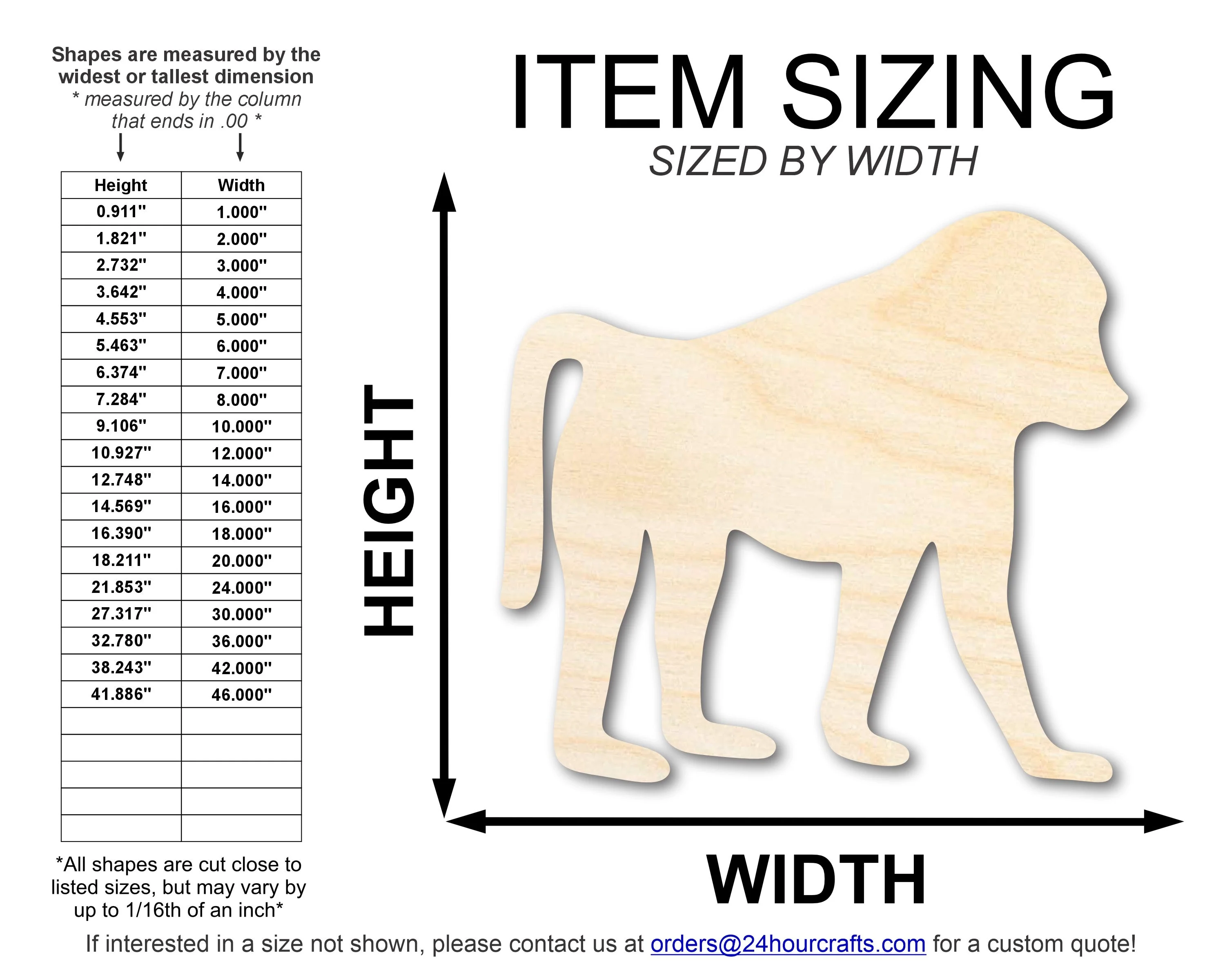 Unfinished Wood Baboon Shape | DIY Animal Craft Cutout | Up to 36" - Image 2