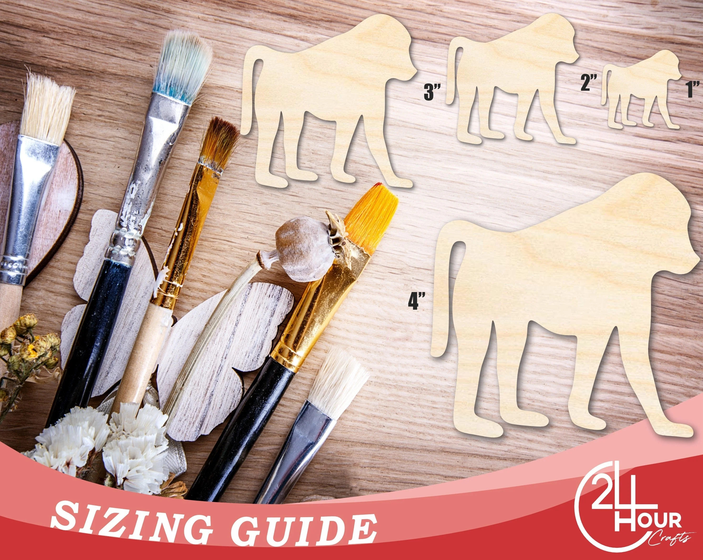 Unfinished Wood Baboon Shape | DIY Animal Craft Cutout | Up to 36" - Image 3