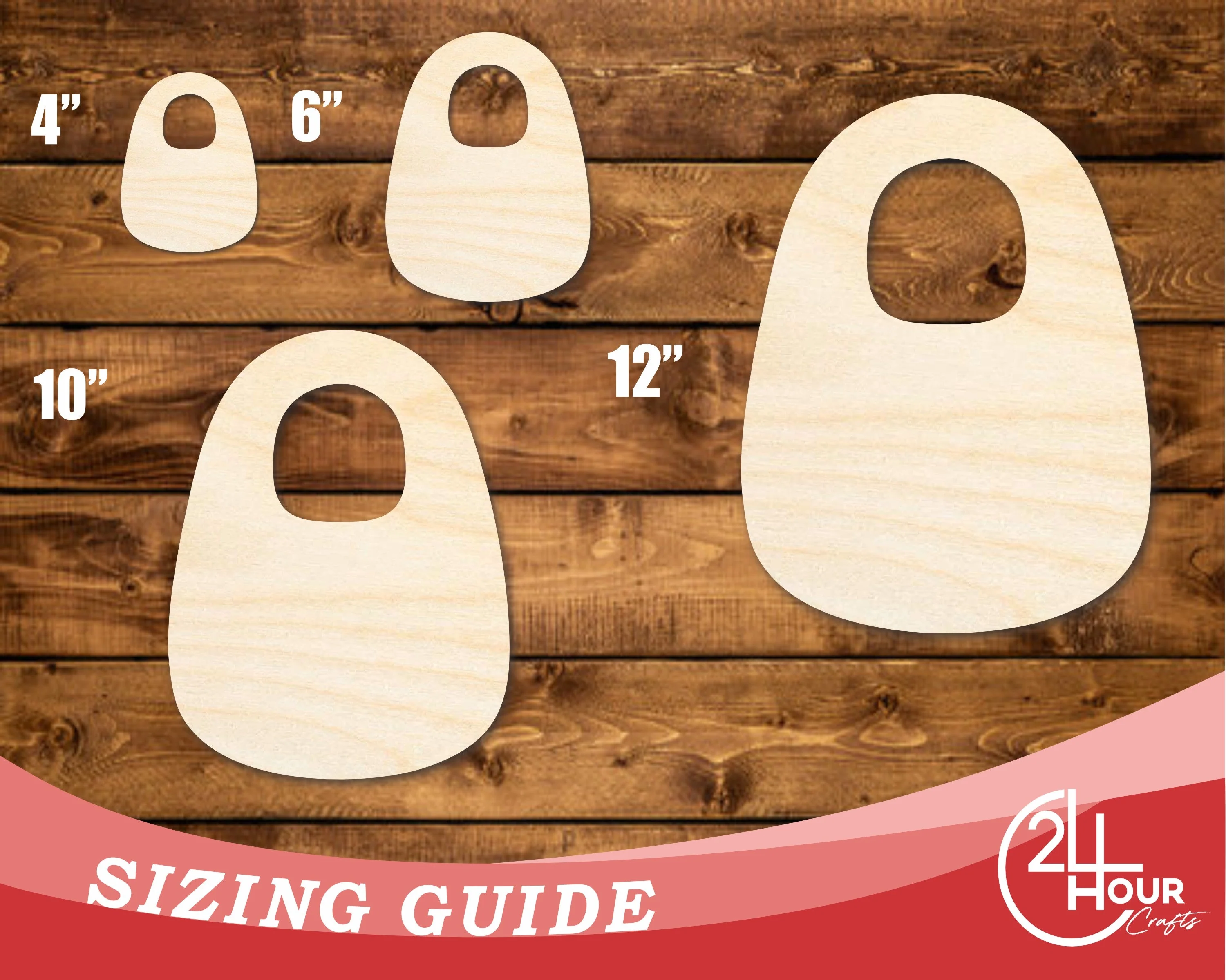Unfinished Wood Baby Bib Shape | DIY Craft Cutout | up to 46" DIY - Image 3