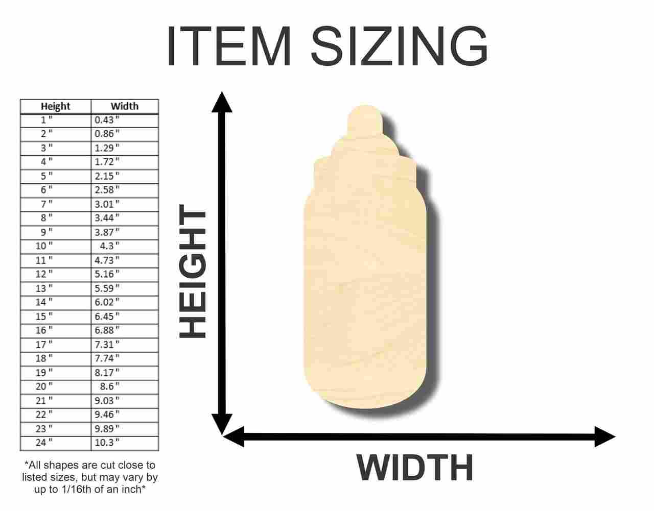 Unfinished Wood Baby Bottle Shape - Nursery Decor - Craft- up to 46" DIY - Image 2