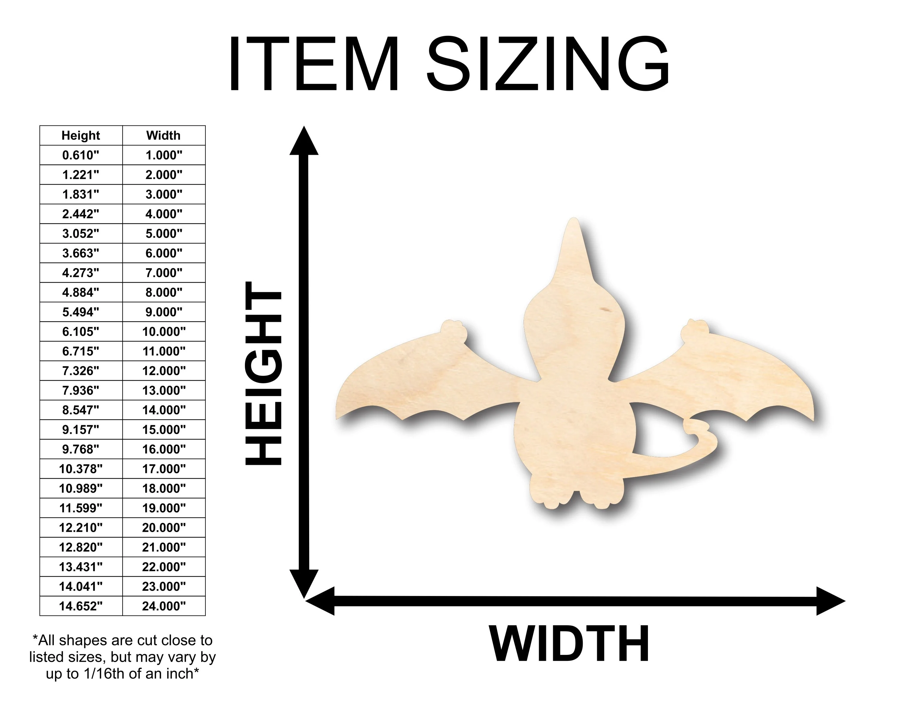 Unfinished Wood Baby Dragon Shape - Craft - up to 46" DIY - Image 2