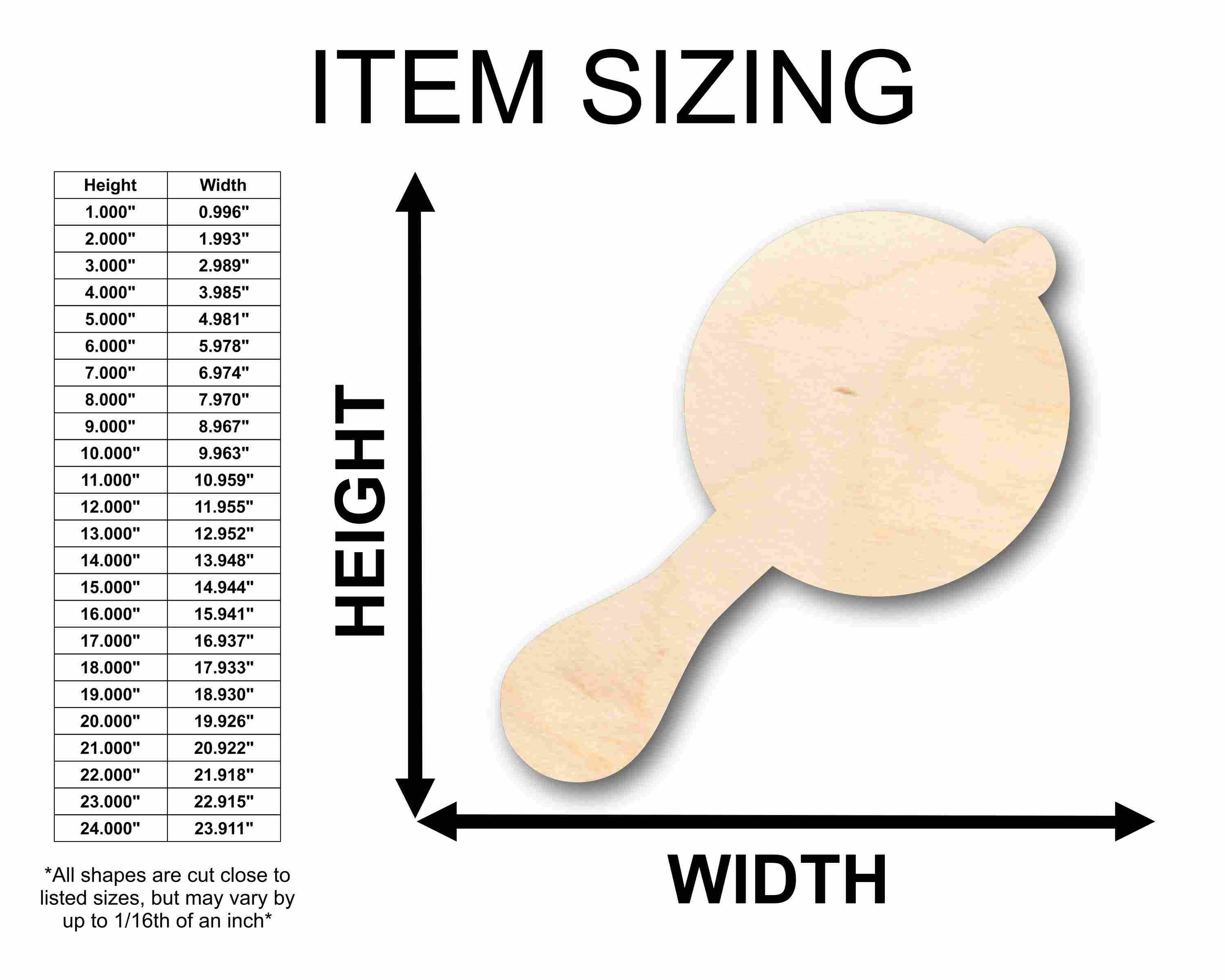 Unfinished Wood Baby Rattle Silhouette - Craft- up to 46" DIY - Image 2