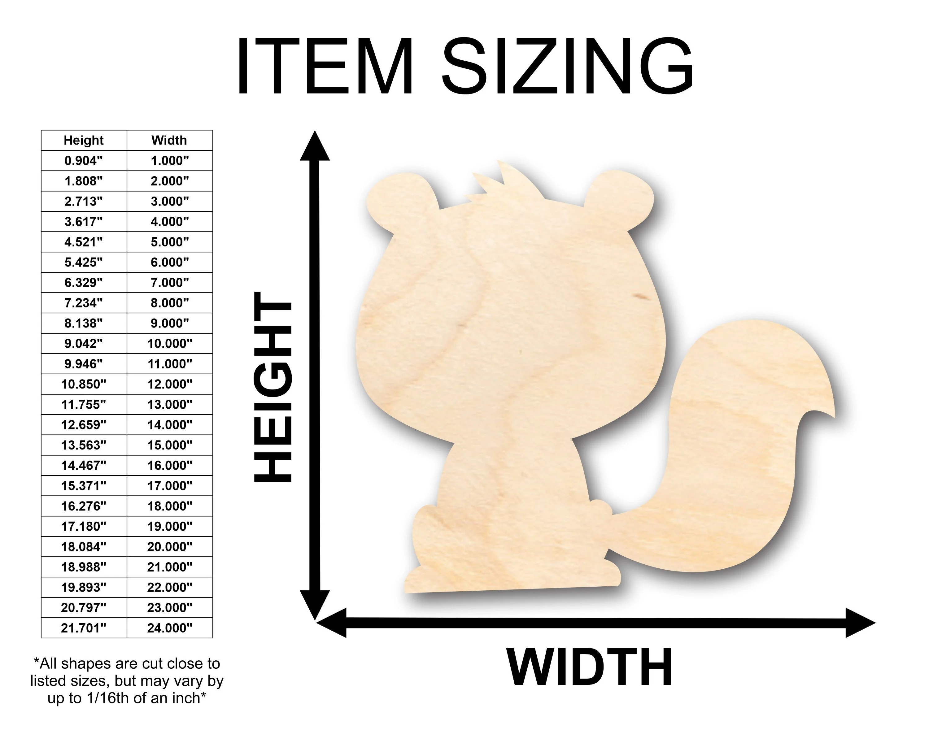 Unfinished Wood Baby Skunk Shape - Craft - up to 46" DIY - Image 2