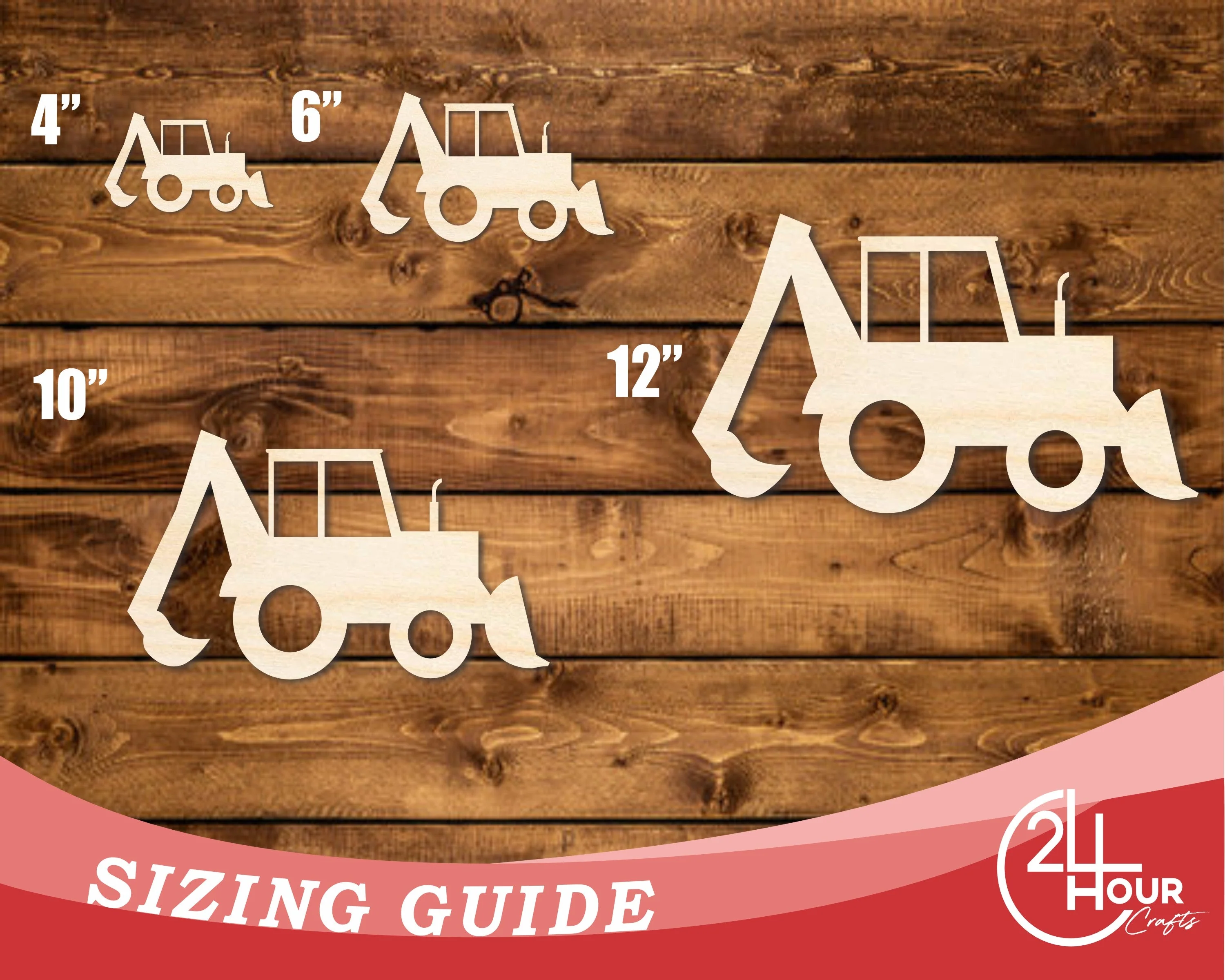 Unfinished Wood Backhoe Shape | DIY Craft Cutout | up to 46" DIY - Image 3