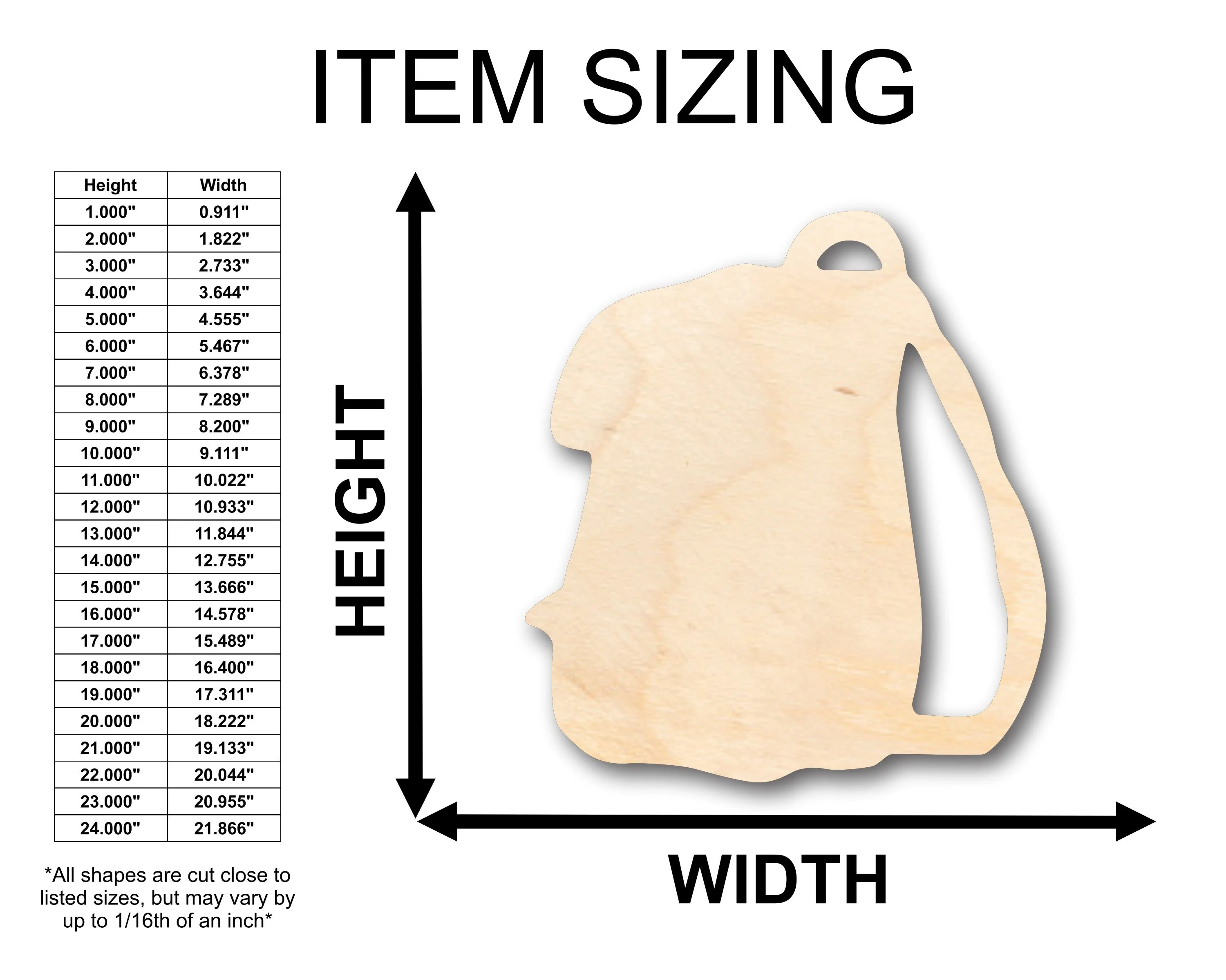 Unfinished Wood Backpack Shape - Craft - up to 46" DIY - Image 2
