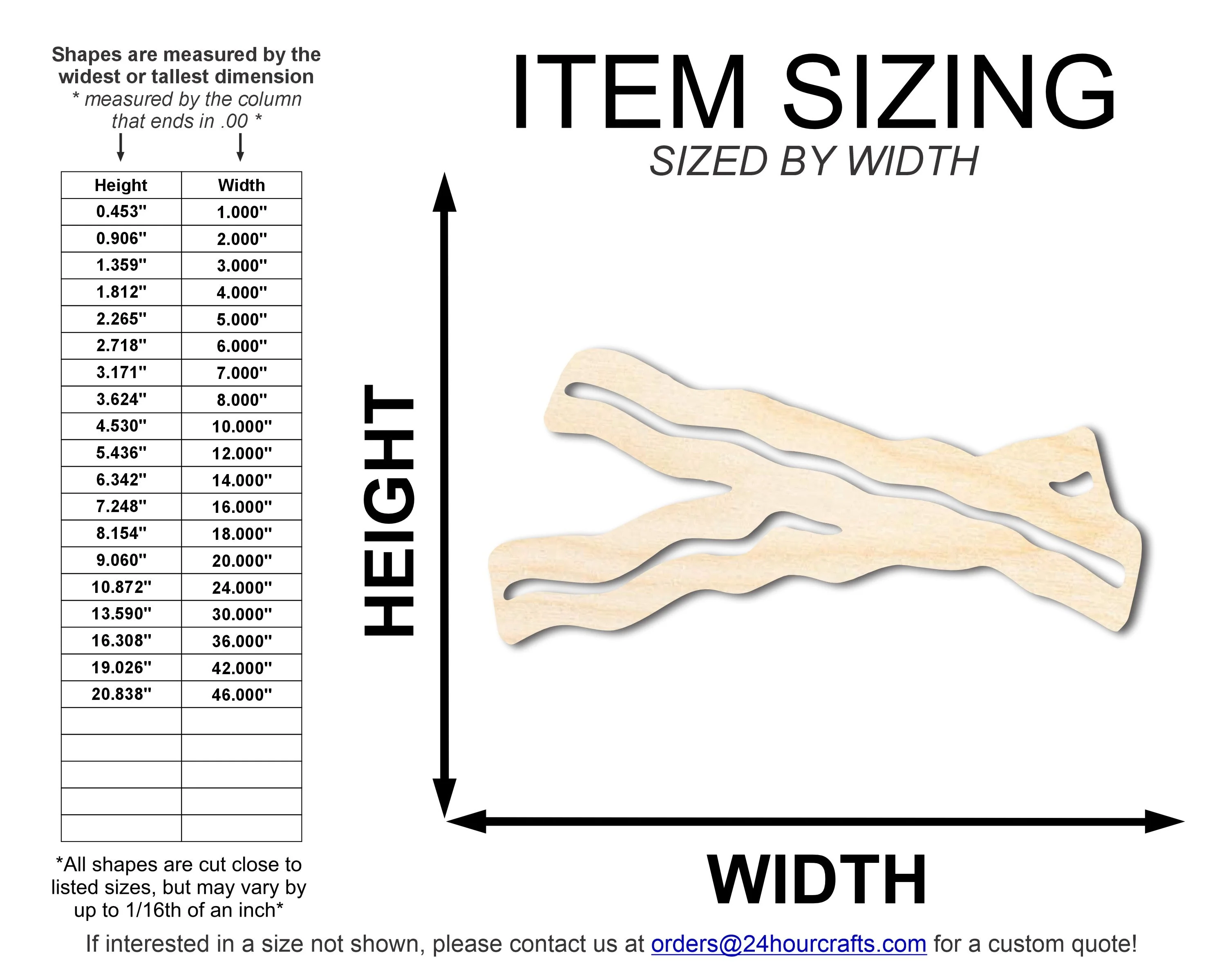 Unfinished Wood Bacon Shape | DIY Craft Cutout | up to 46" DIY - Image 2
