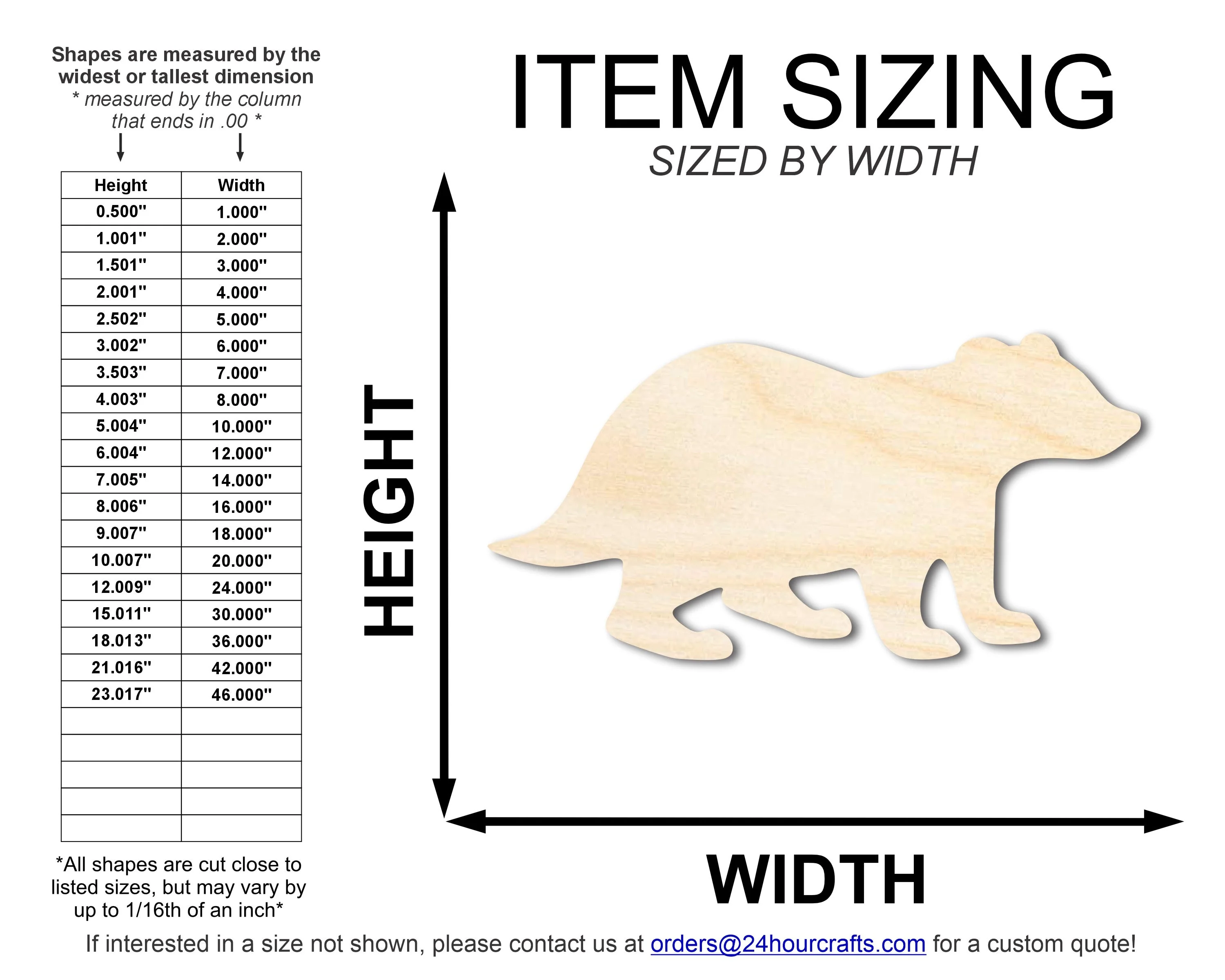 Unfinished Wood Badger Shape | DIY Wildlife Craft Cutout | Up to 36" - Image 2