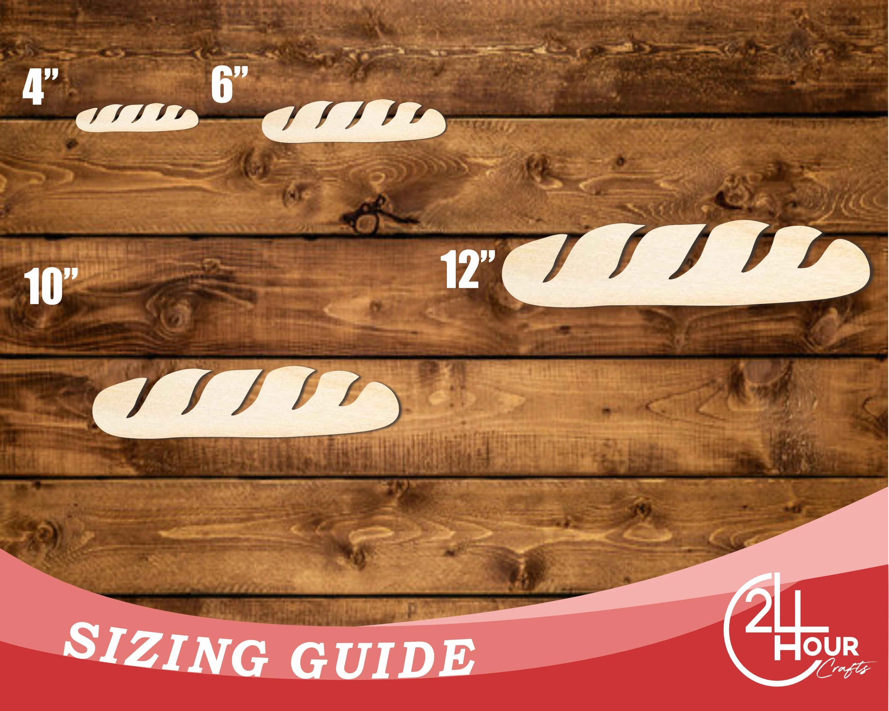 Unfinished Wood Baguette Shape | DIY Craft Cutout | up to 46" DIY - Image 3