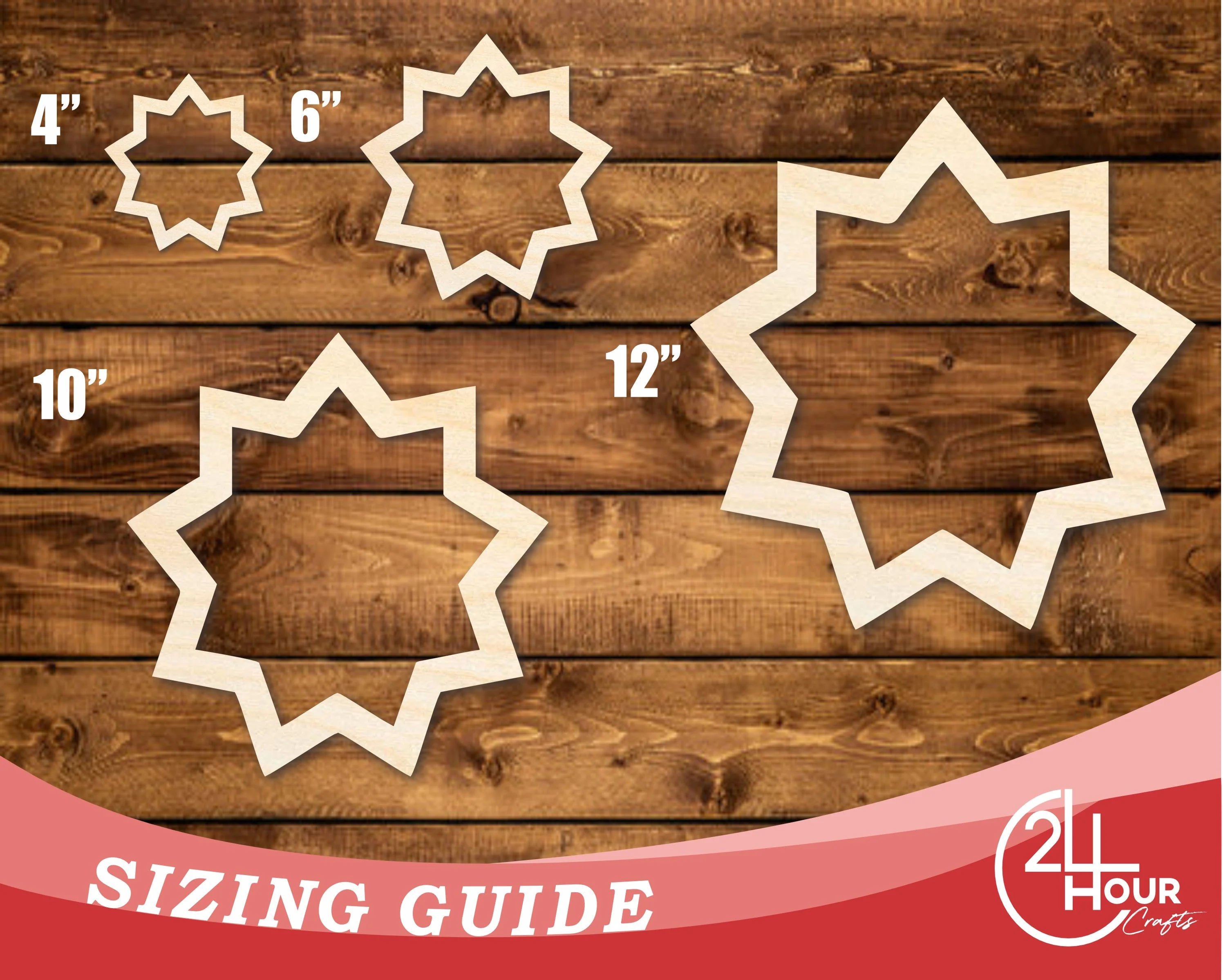 Unfinished Wood Baha'i Symbol Shape | DIY Craft Cutout | up to 46" DIY - Image 3