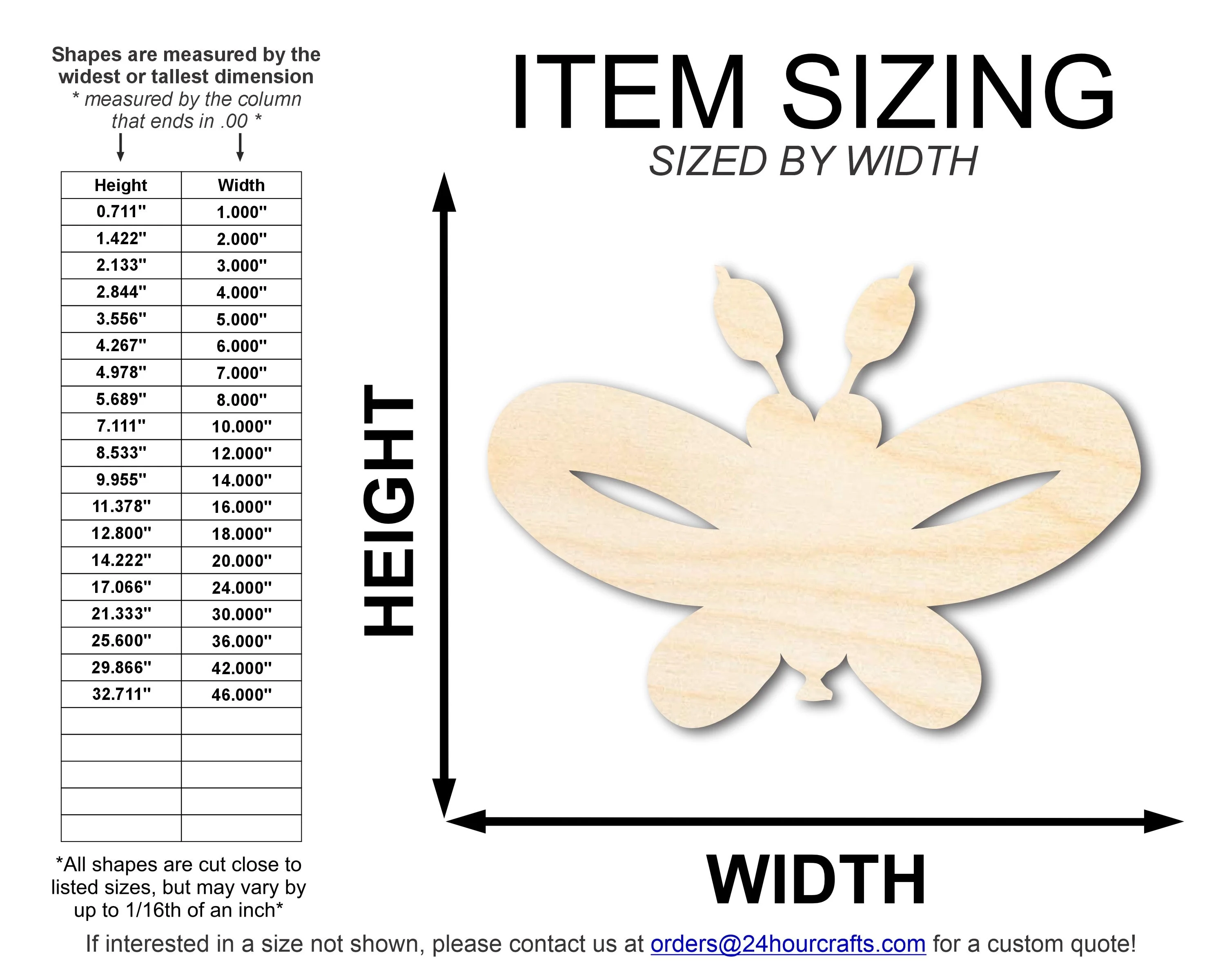 Unfinished Wood Balloon Butterly Shape | DIY Craft Cutout | up to 46" DIY - Image 2