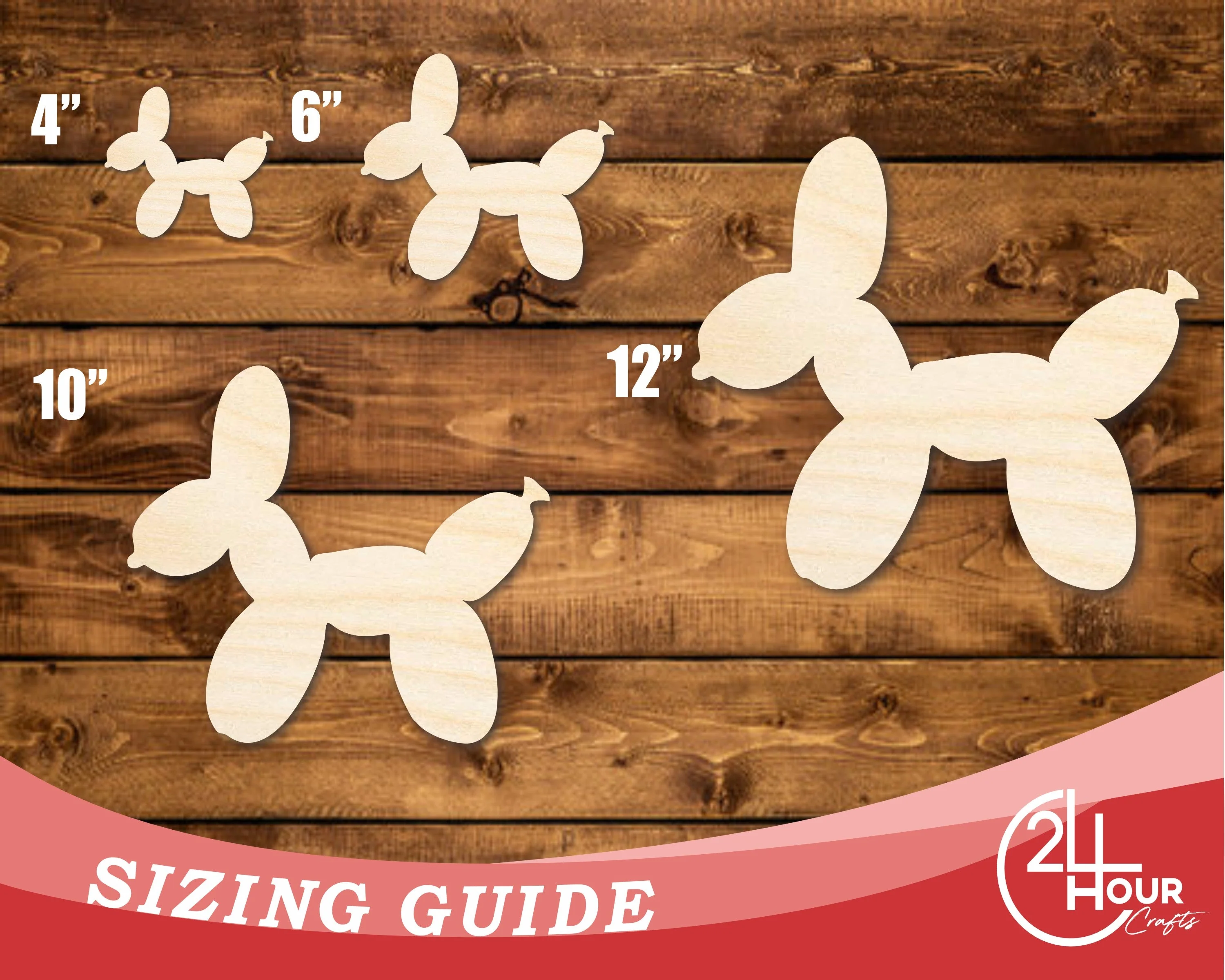 Unfinished Wood Balloon Dog Shape | DIY Craft Cutout | up to 46" DIY - Image 3