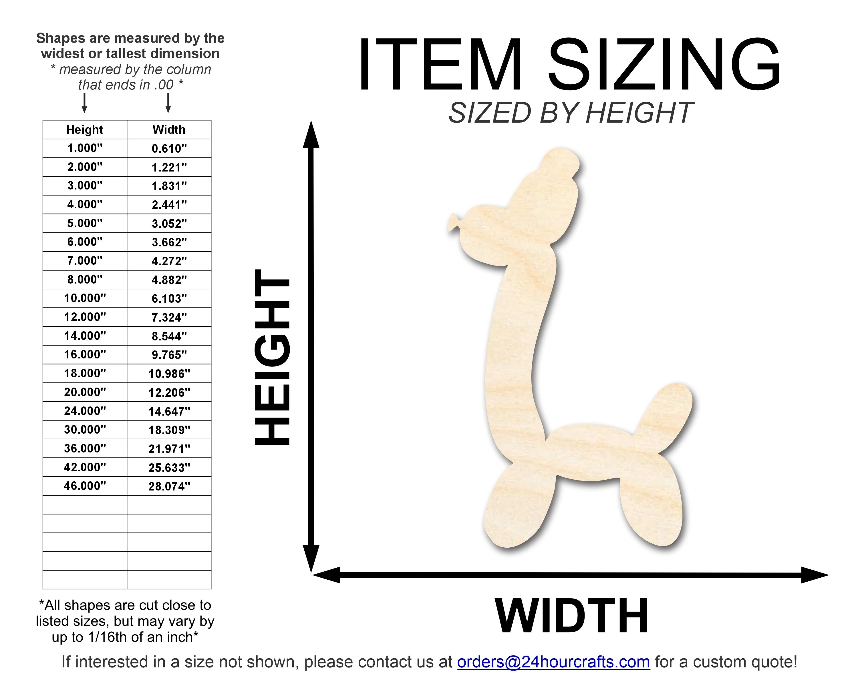 Unfinished Wood Balloon Giraffe Shape | DIY Craft Cutout | up to 46" DIY - Image 2
