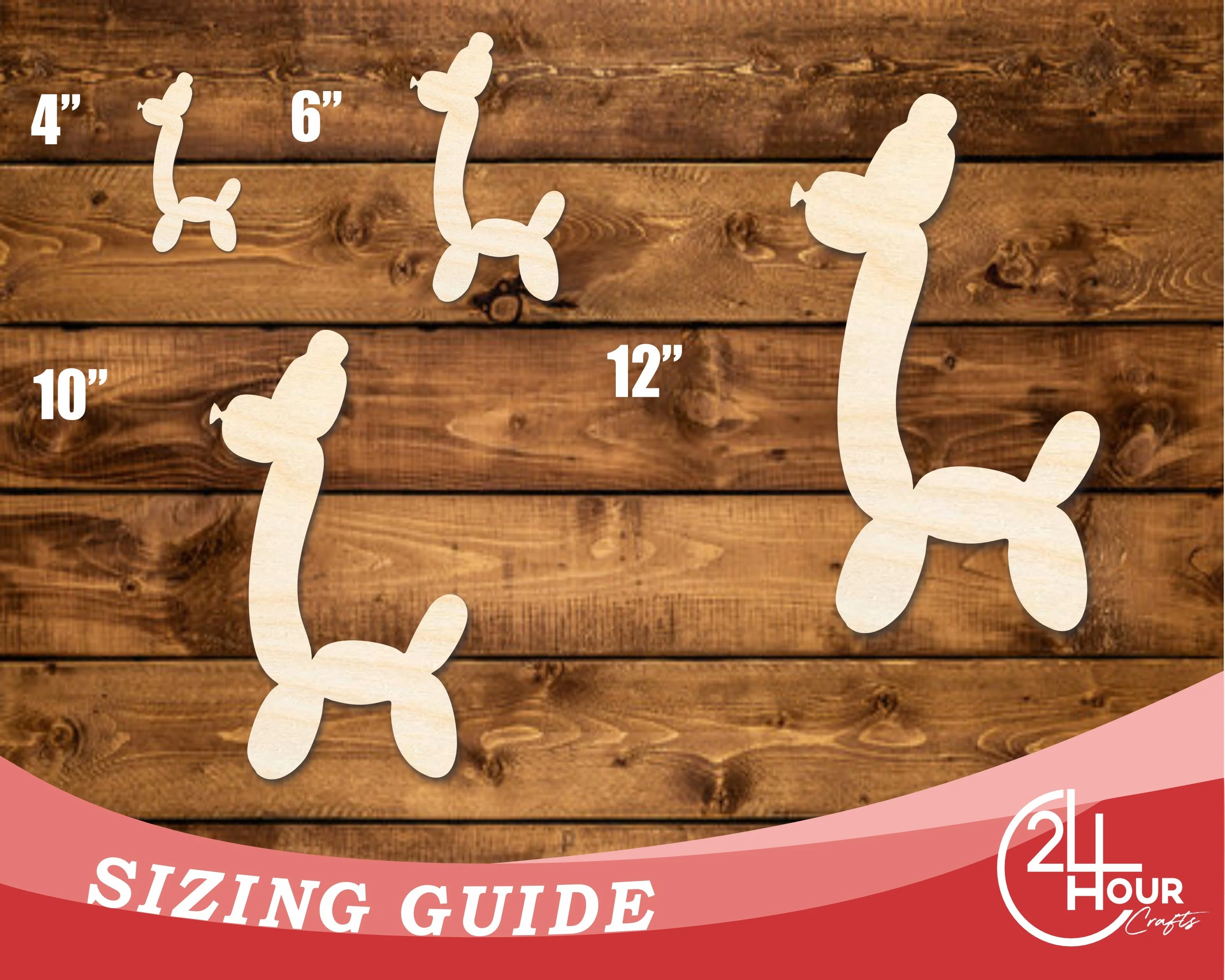 Unfinished Wood Balloon Giraffe Shape | DIY Craft Cutout | up to 46" DIY - Image 3