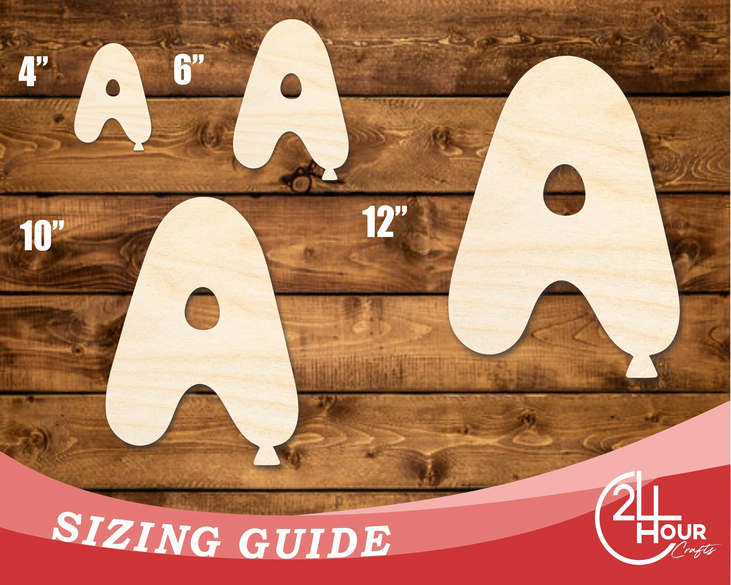 Unfinished Wood Balloon Letter A Shape | DIY Craft Cutout | up to 46" DIY - Image 3