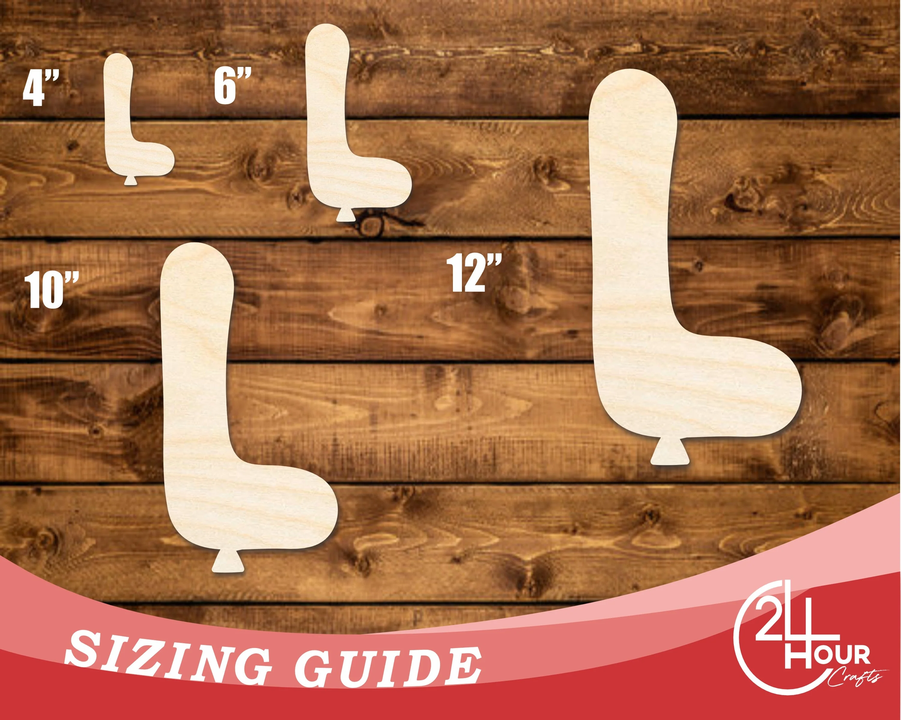 Unfinished Wood Balloon Letter L Shape | DIY Craft Cutout | up to 46" DIY - Image 3