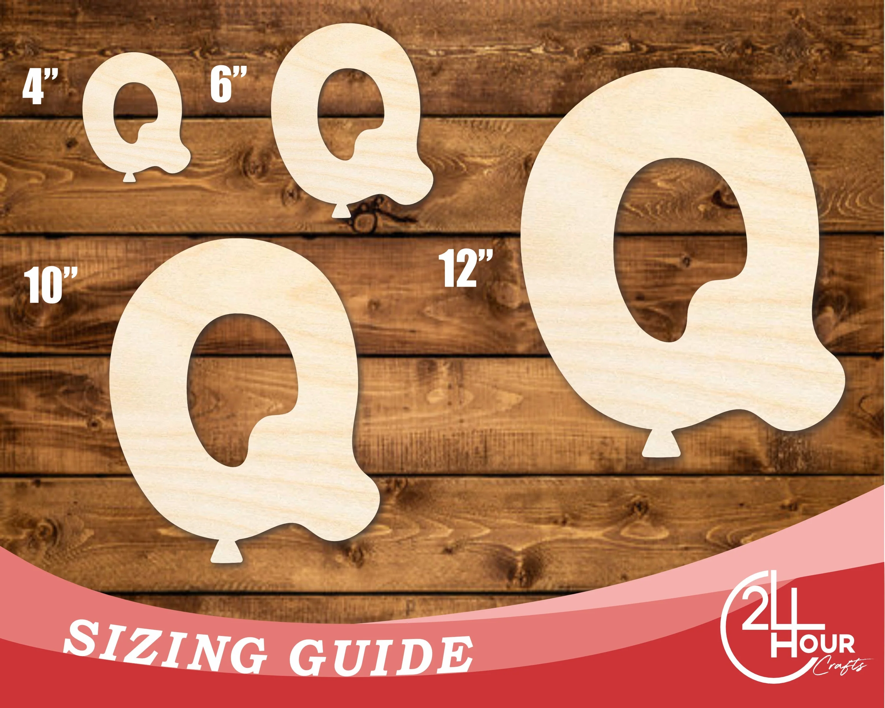 Unfinished Wood Balloon Letter Q Shape | DIY Craft Cutout | up to 46" DIY - Image 3