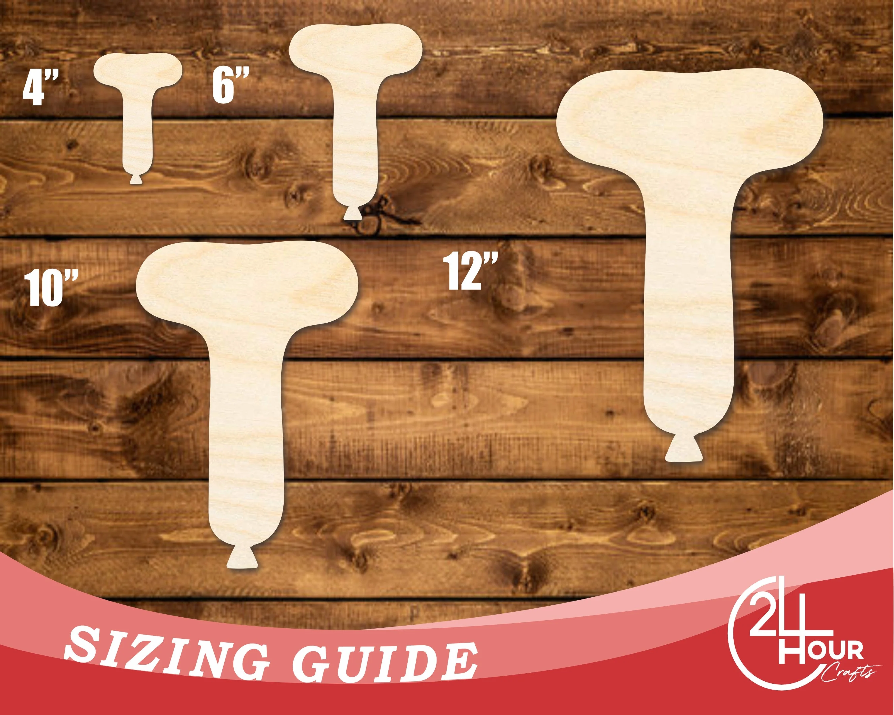 Unfinished Wood Balloon Letter T Shape | DIY Craft Cutout | up to 46" DIY - Image 3