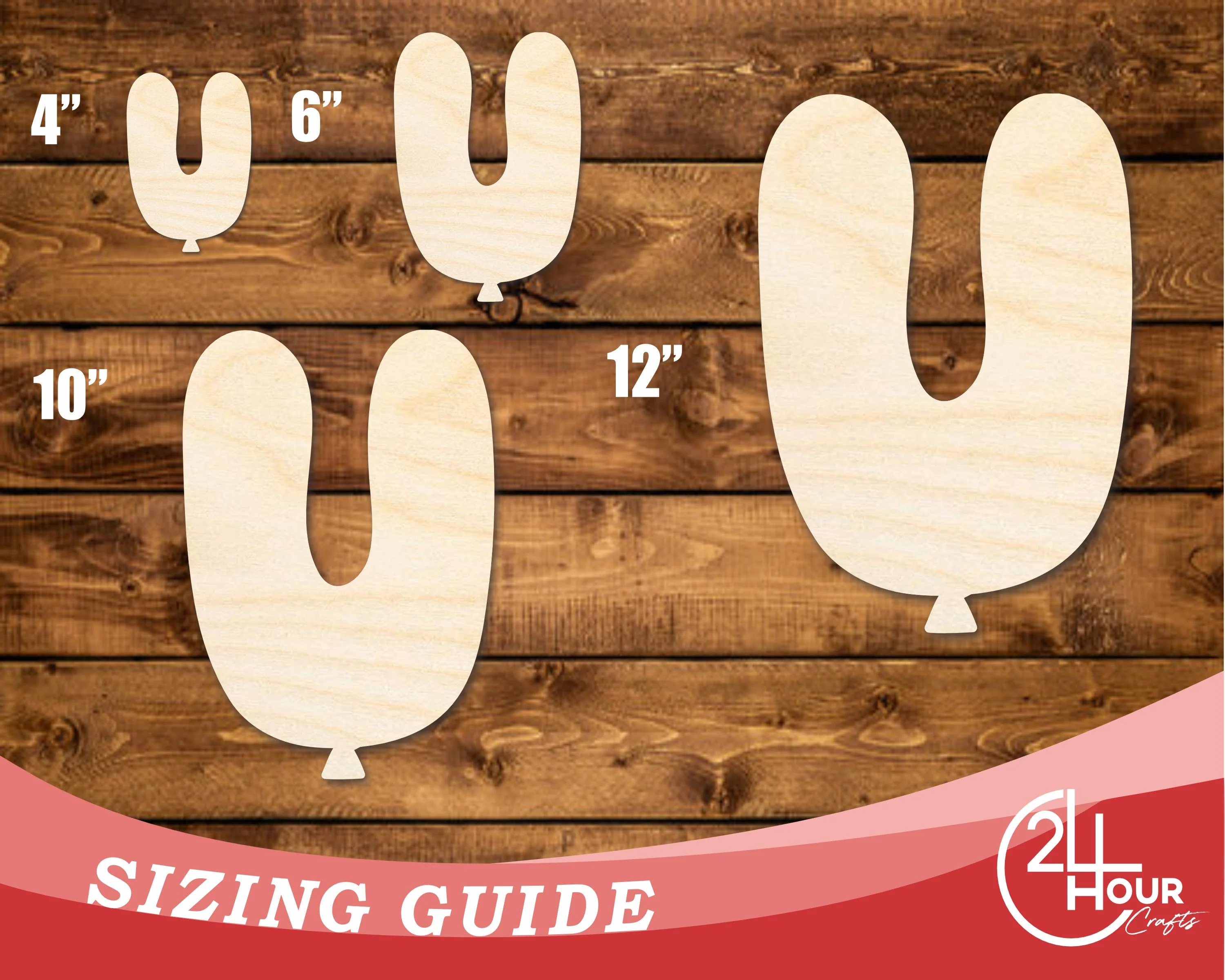 Unfinished Wood Balloon Letter U Shape | DIY Craft Cutout | up to 46" DIY - Image 3