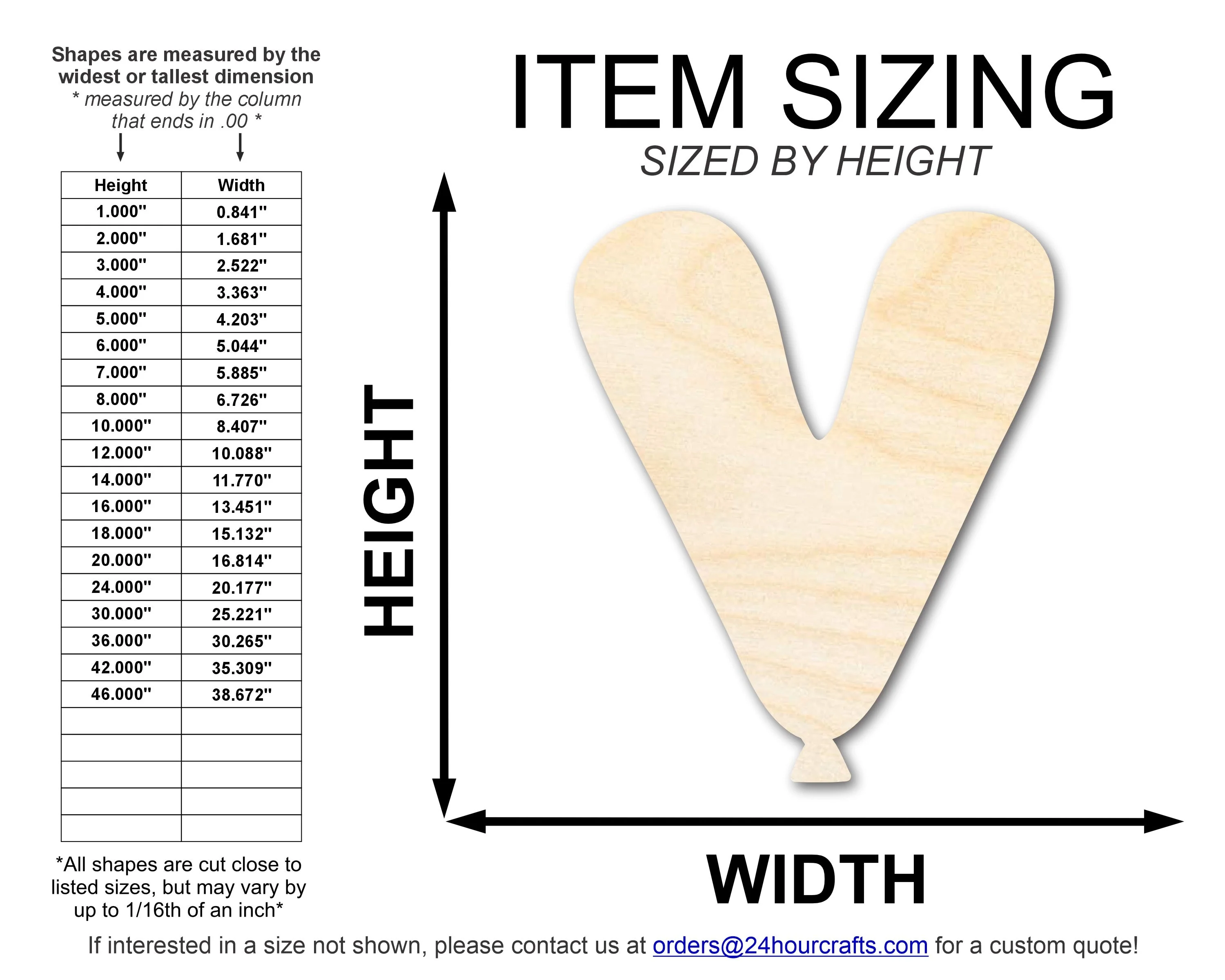 Unfinished Wood Balloon Letter V Shape | DIY Craft Cutout | up to 46" DIY - Image 2