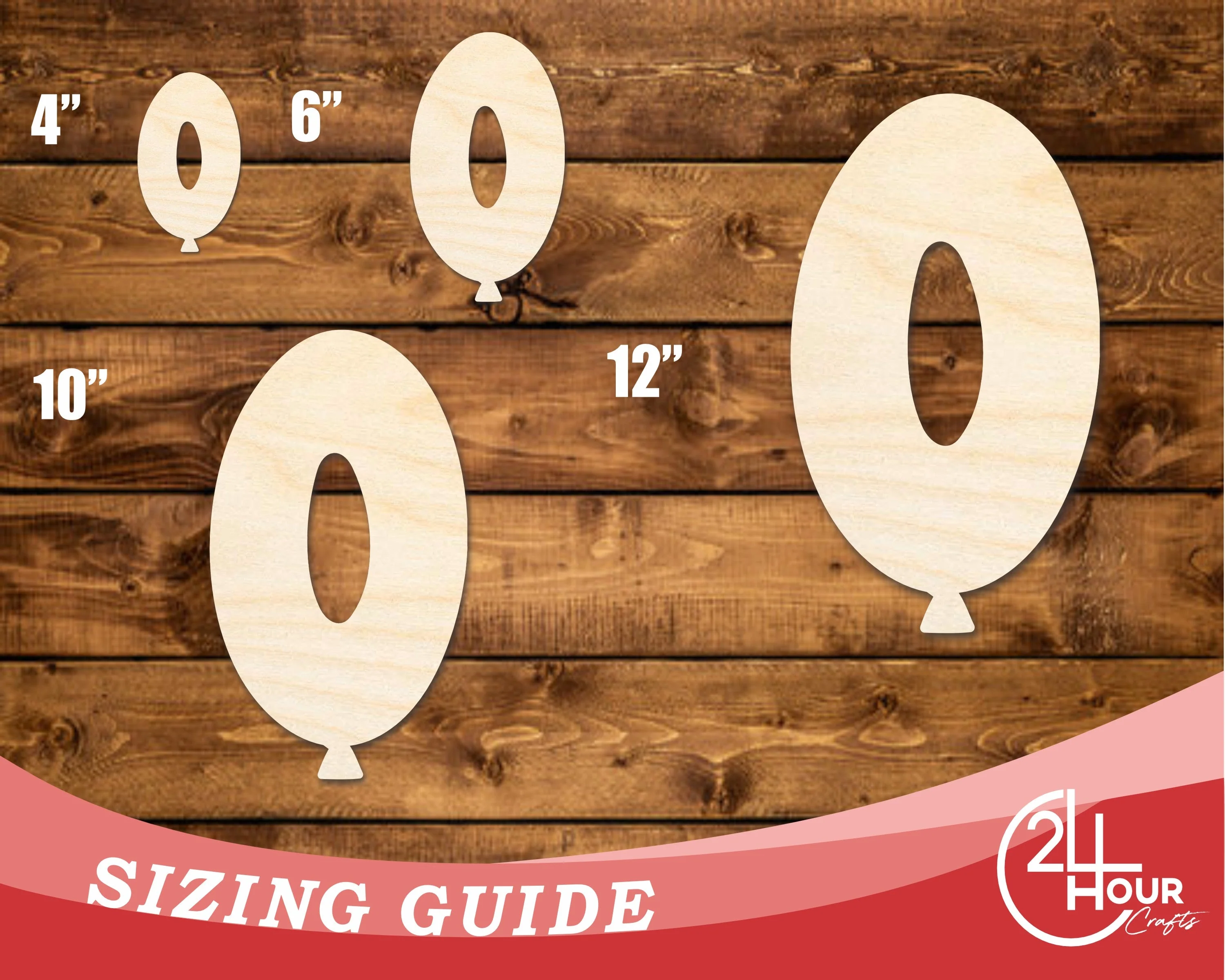 Unfinished Wood Balloon Number 0 Shape | DIY Craft Cutout | up to 46" DIY - Image 3