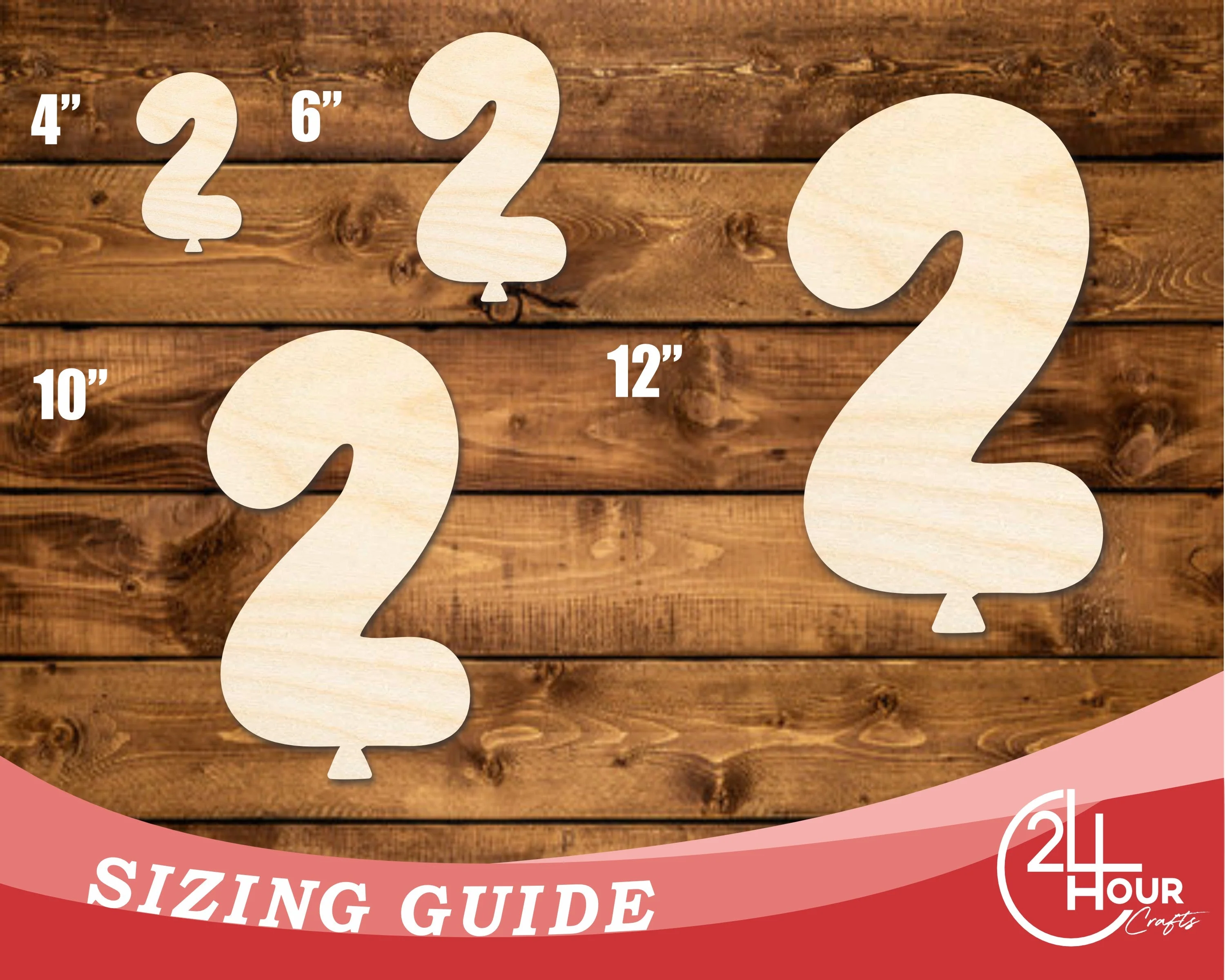 Unfinished Wood Balloon Number 2 Shape | DIY Craft Cutout | up to 46" DIY - Image 3