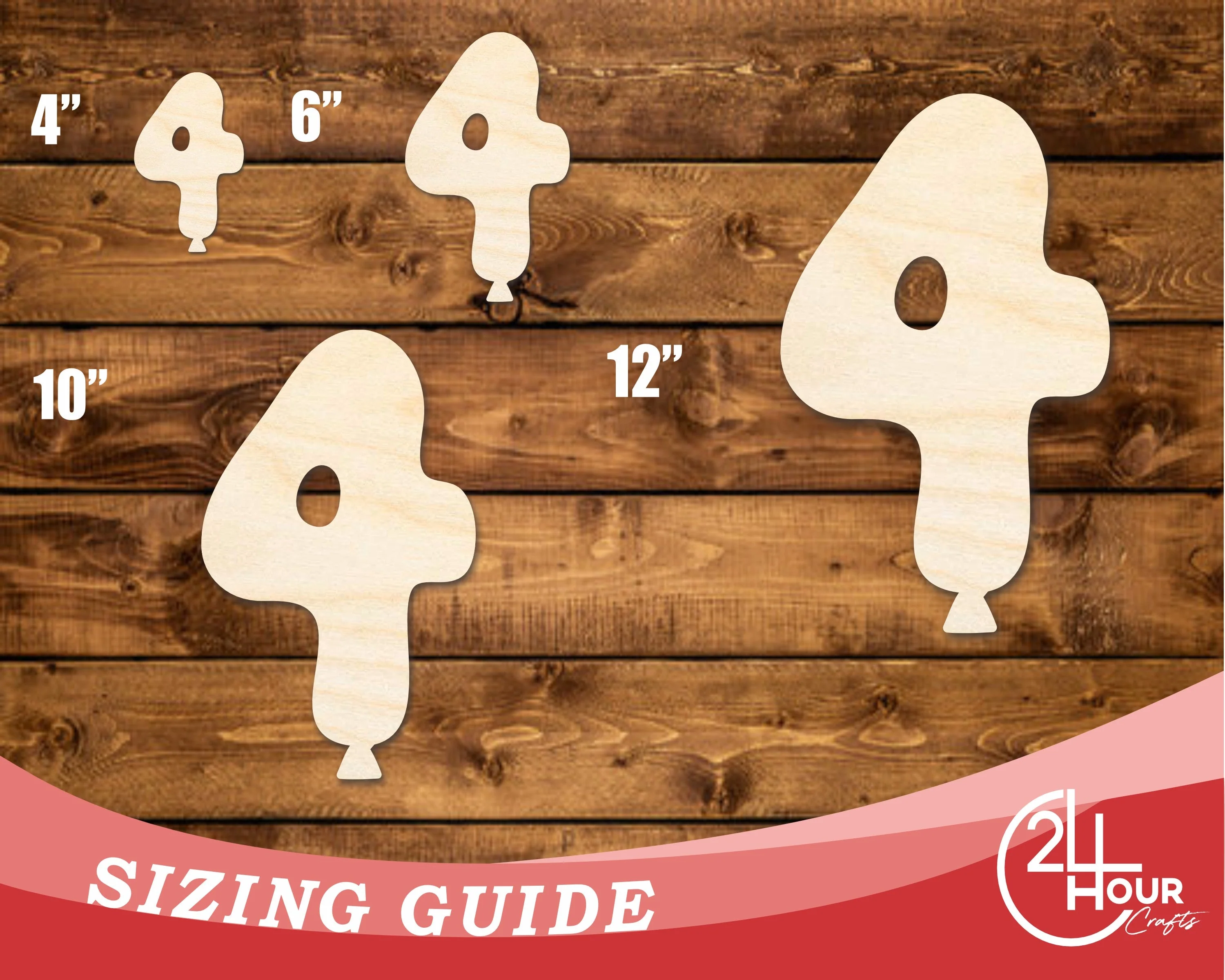 Unfinished Wood Balloon Number 4 Shape | DIY Craft Cutout | up to 46" DIY - Image 3