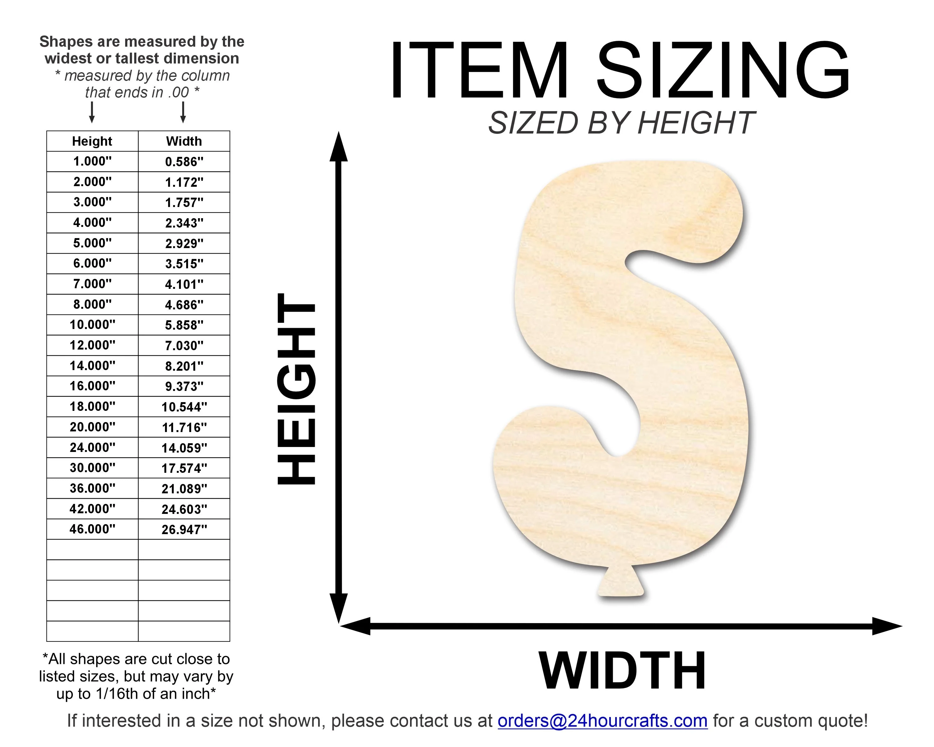 Unfinished Wood Balloon Number 5 Shape | DIY Craft Cutout | up to 46" DIY - Image 2