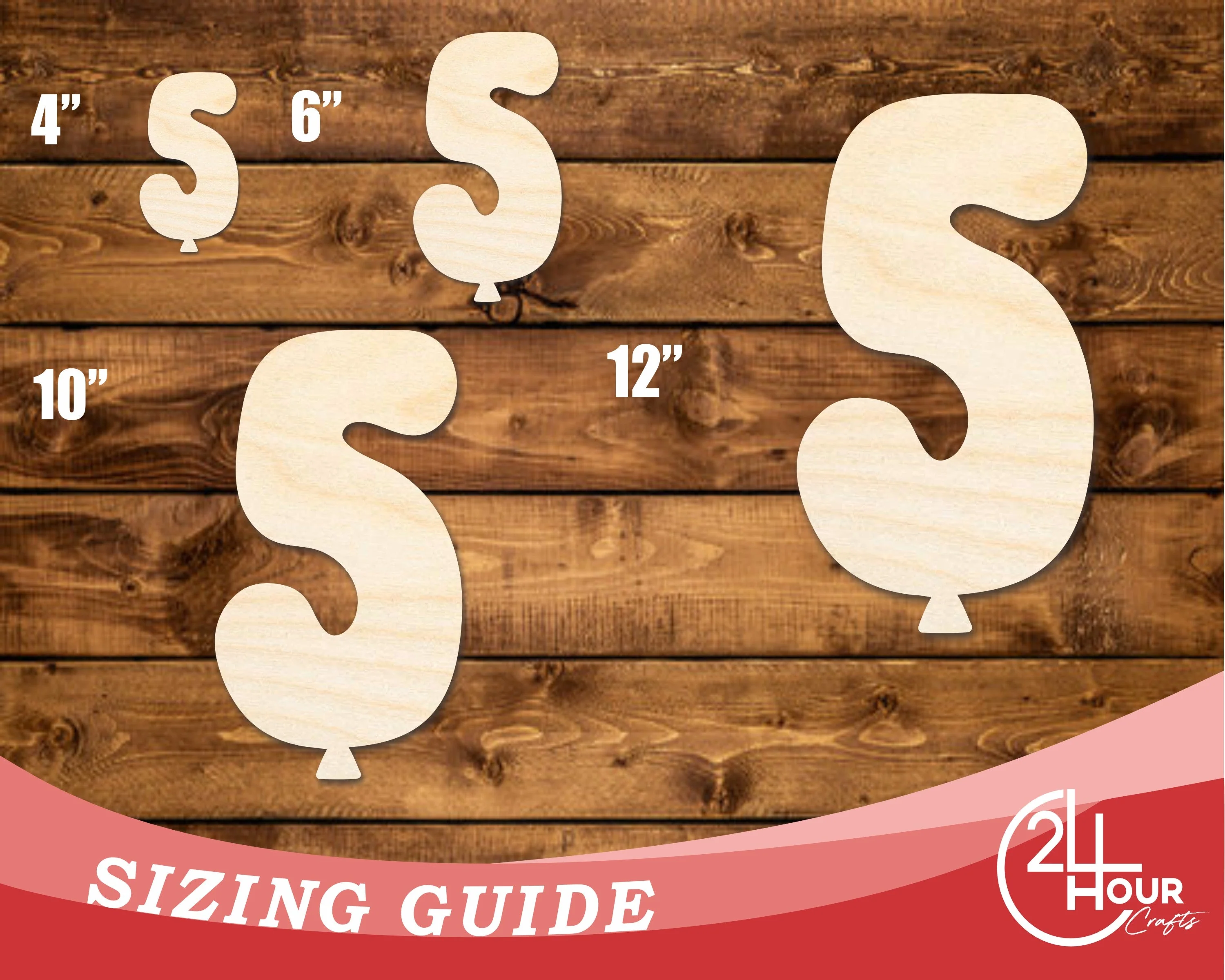 Unfinished Wood Balloon Number 5 Shape | DIY Craft Cutout | up to 46" DIY - Image 3