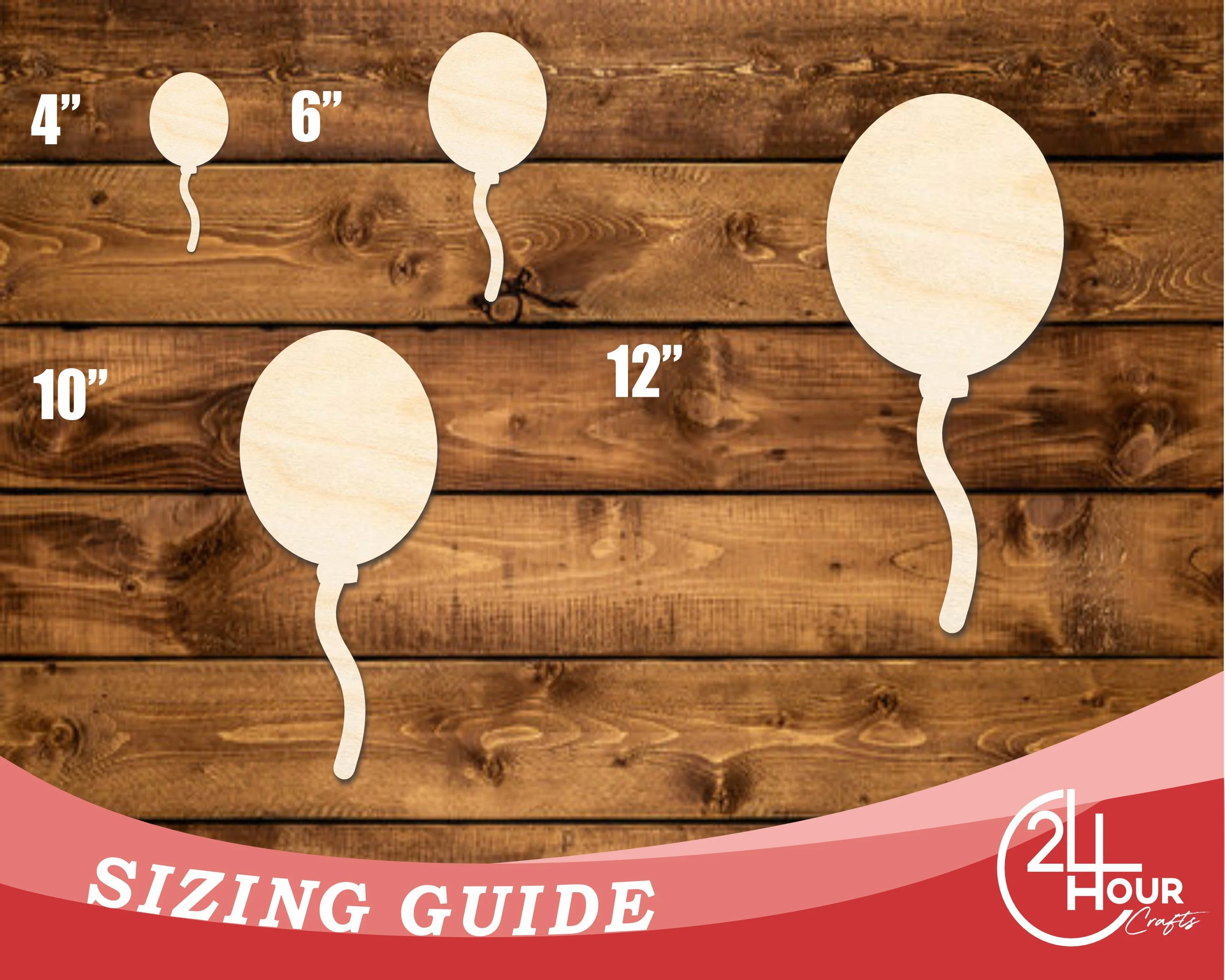 Unfinished Wood Balloon Shape | DIY Craft Cutout | up to 46" DIY - Image 3