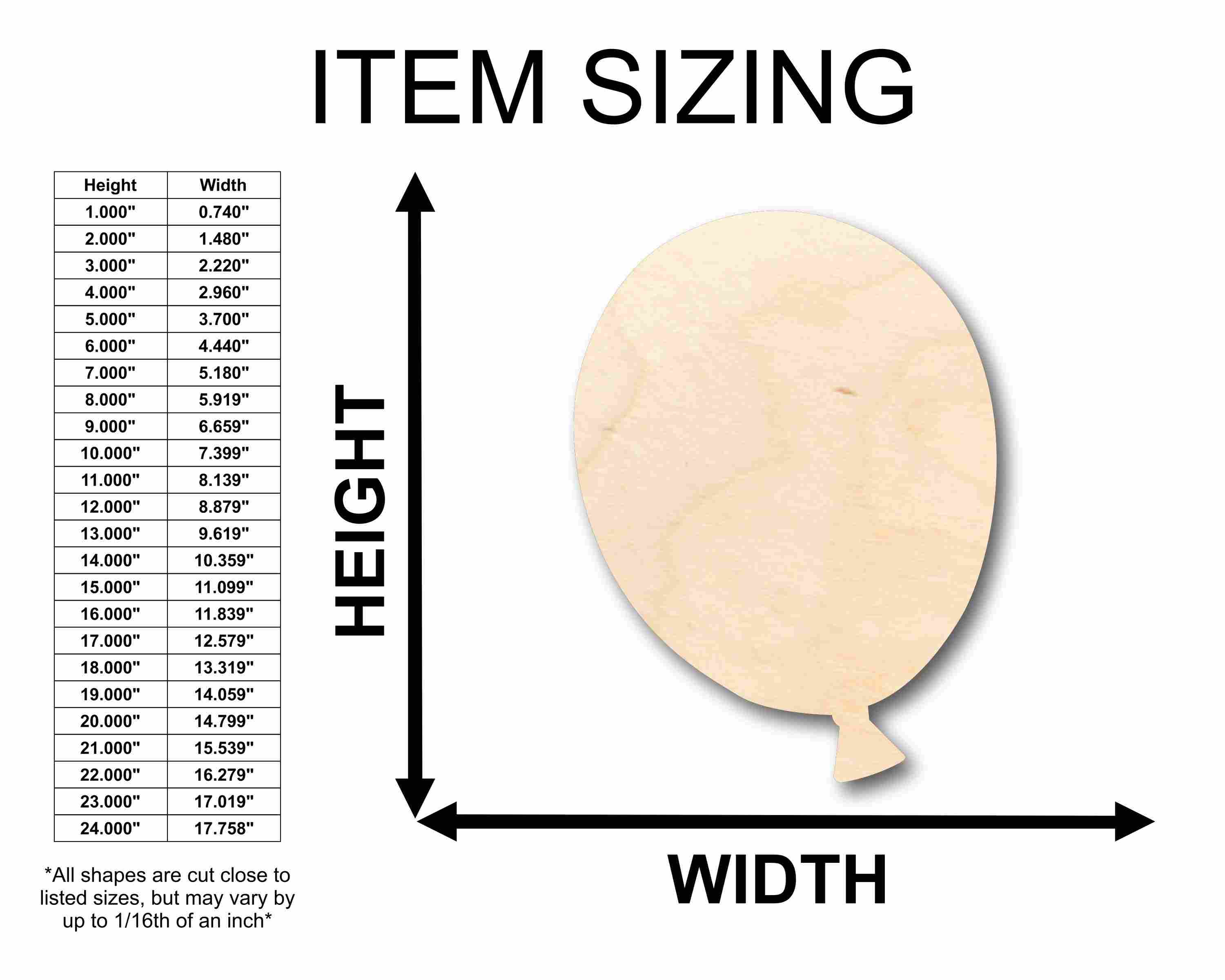 Unfinished Wood Balloon Silhouette - Craft- up to 46" DIY - Image 2