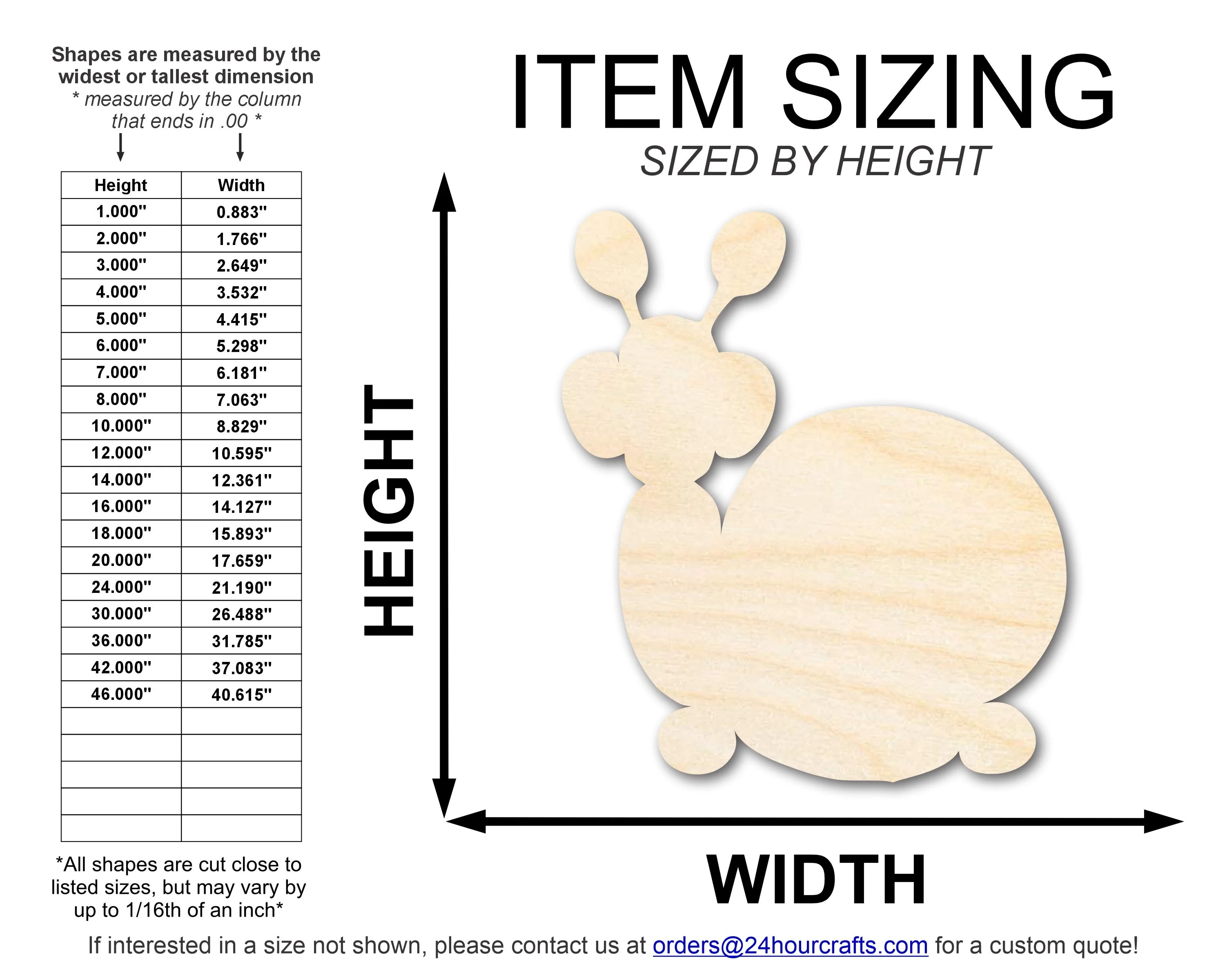 Unfinished Wood Balloon Snail Shape | DIY Craft Cutout | up to 46" DIY - Image 2
