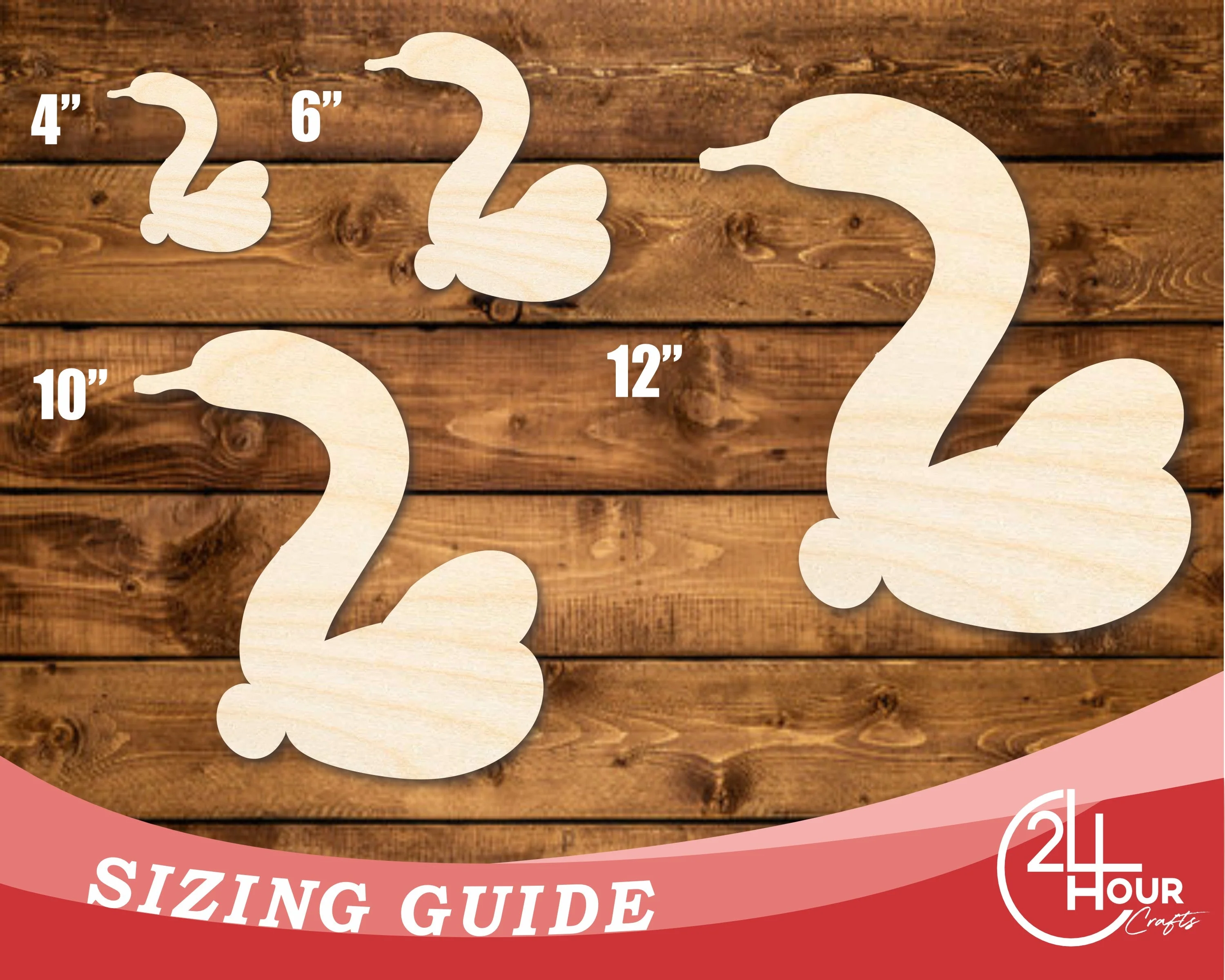 Unfinished Wood Balloon Swan Shape | DIY Craft Cutout | up to 46" DIY - Image 3