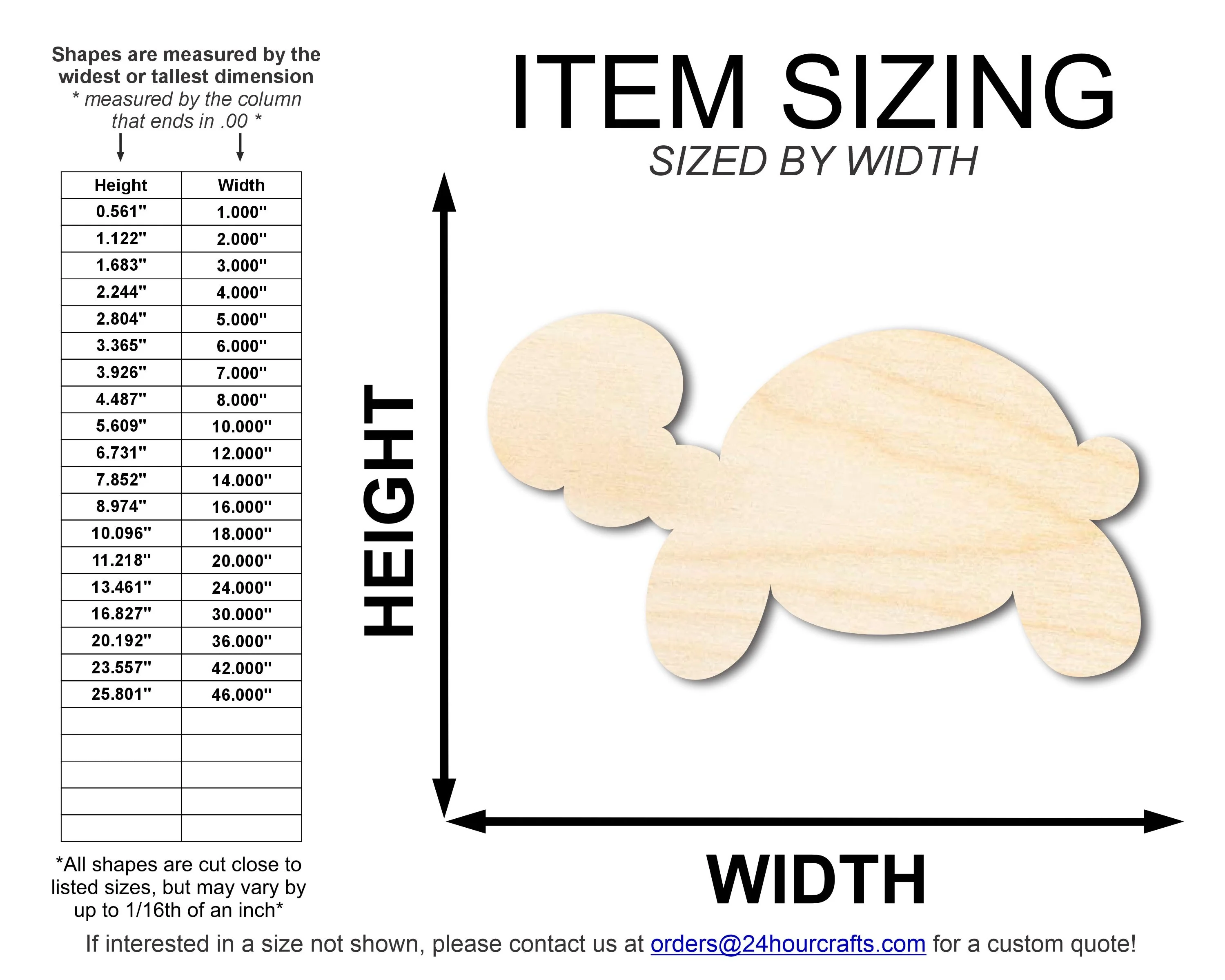 Unfinished Wood Balloon Turtle Shape | DIY Craft Cutout | up to 46" DIY - Image 2